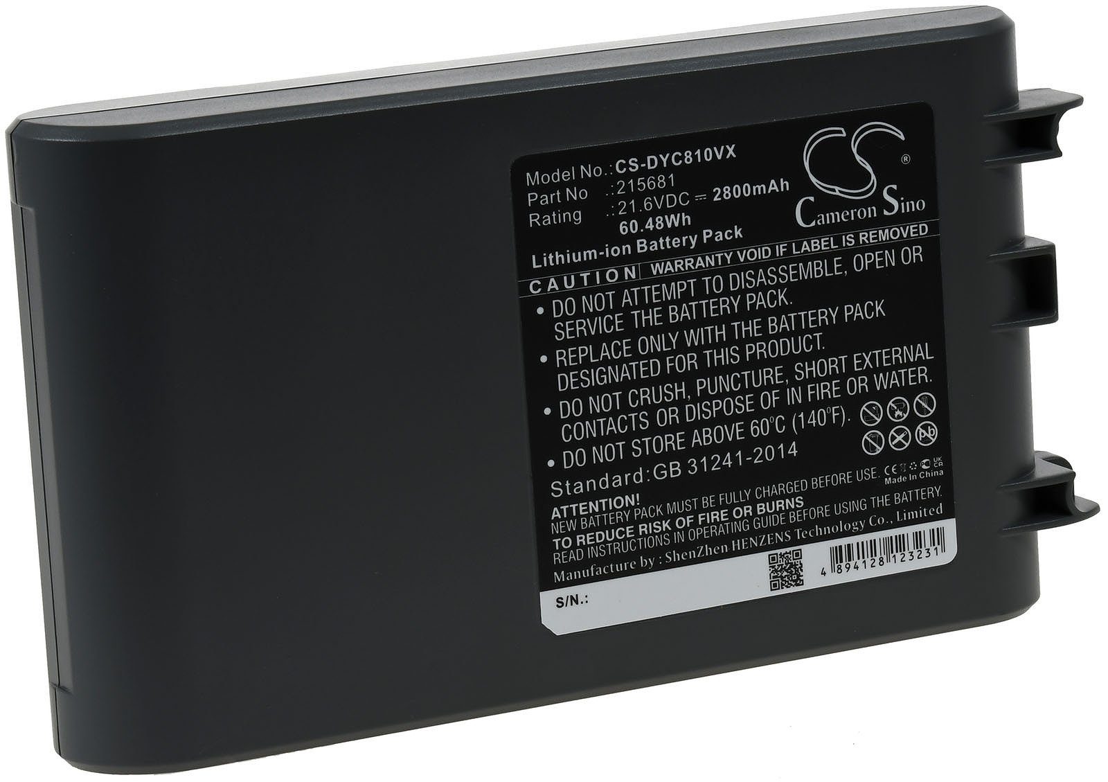Powery Akku für Akku-Staubsauger Dyson V8 Absolute Akku 2800 mAh (21.6 V)