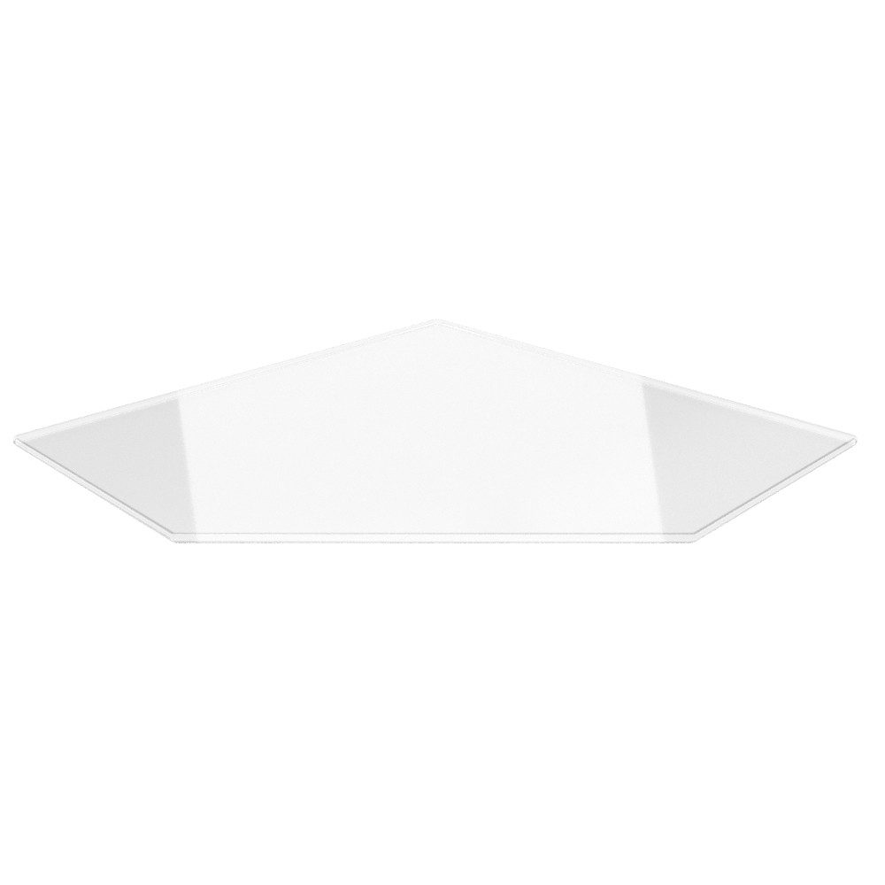 ECOfoxx Bodenschutzplatte Fünfeck 110x110cm - Funkenschutzplatte mit Dichtlippe, Form: Fünfeck / Diamant, mit Silikondichtung (zur Selbstmontage), Klarglas 1100x1100mm