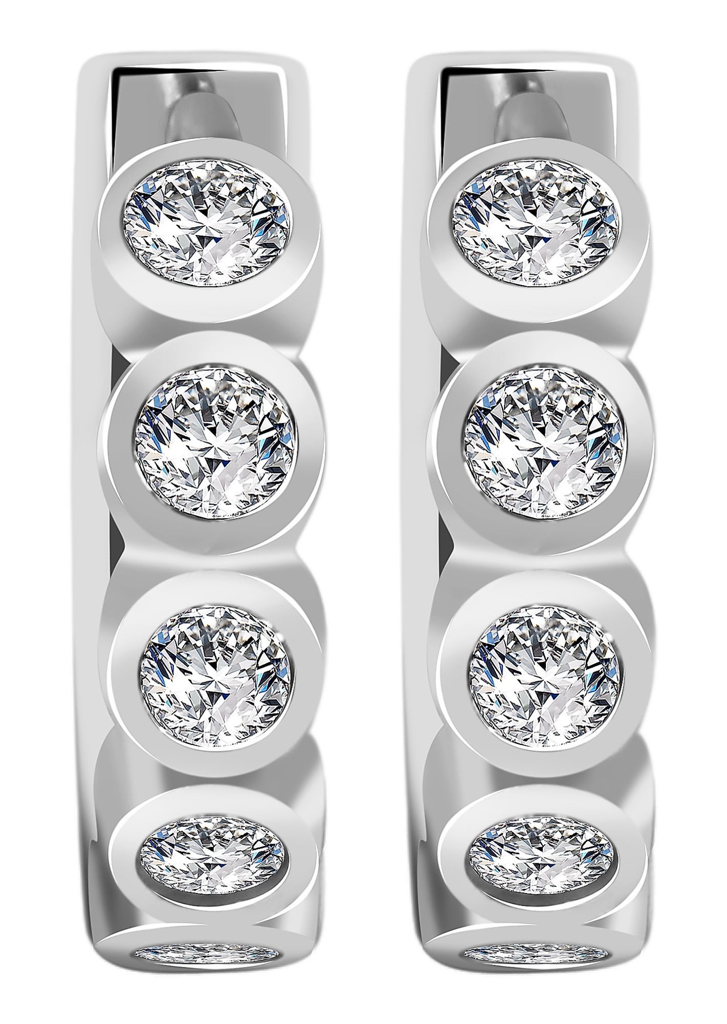 Klappcreolen Ohrringe – Klappcreole aus 925 Silber mit Zirkonia