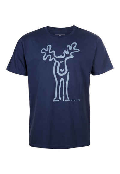 Elkline T-Shirt »Rudolf« Retro Elch Brust und Rücken Print