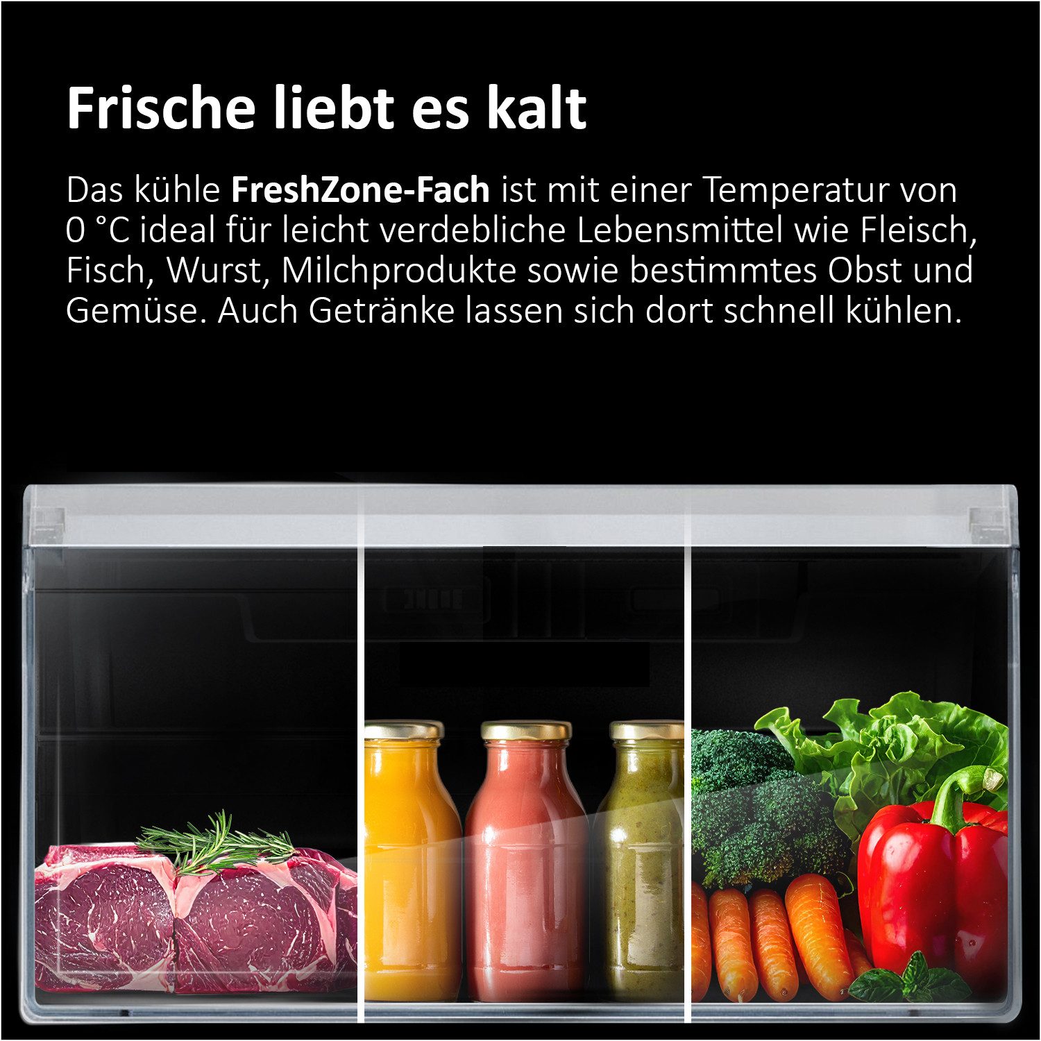 Haier Kühl-/Gefrierkombination Combi 2D 60 HDPR1618CNPK, 185 cm hoch, 59,5 cm breit, FreshZone (0 °C): Ideal für leicht verderbliche Lebensmittel – Bild 4 von 5