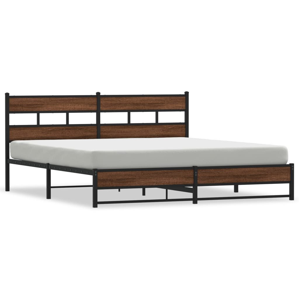 vidaXL Bett Metallbett ohne Matratze Braun günstig online kaufen