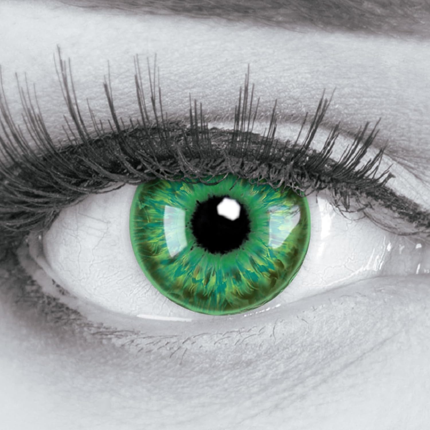 MeralenS Jahreslinsen Farbige Witch Green Kontaktlinsen - Ohne Stärke für Cosplays