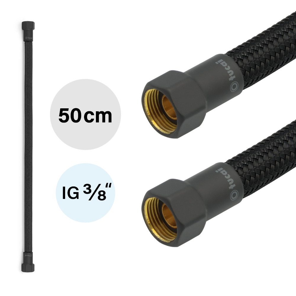 TUCAI Flexschlauch Flexschlauch DN8 IG/IG 3/8" -500mm Schwarz & Schwarz Matt