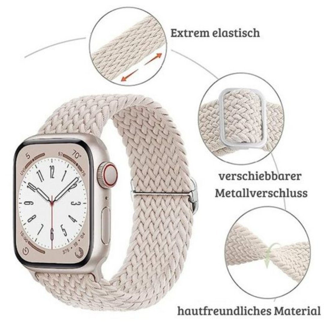 SmartUP Smartwatch-Armband für Apple Watch 11-1 / SE Ultra Nylon Solo Loop Ersatzband Geflochten, kompatibel mit allen Apple Watch Modellen, atmungsaktives Nylon