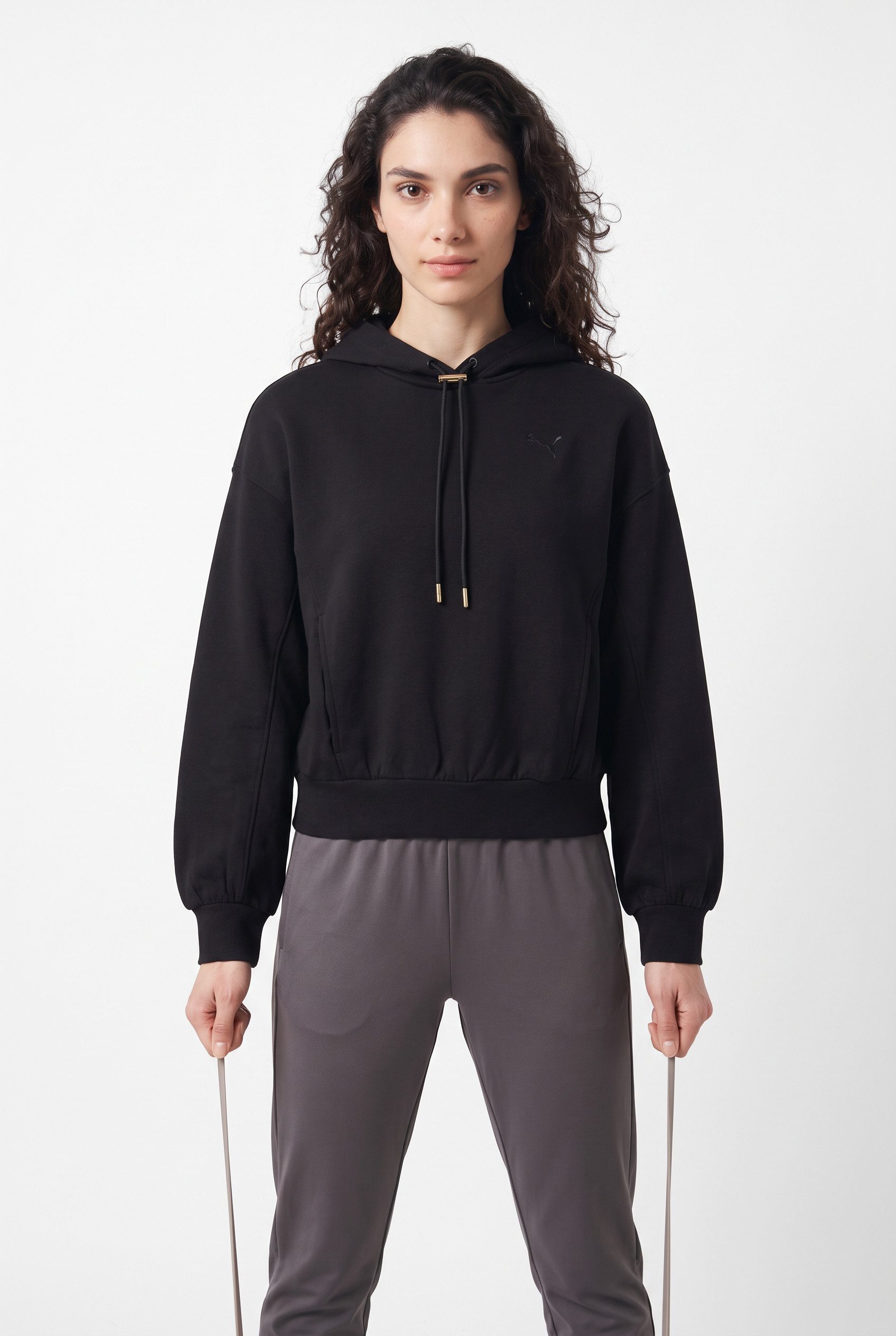 PUMA Kapuzensweatshirt HER RELAXED HOODIE FL mit Kängurutasche, unifarben, Relaxed Fit