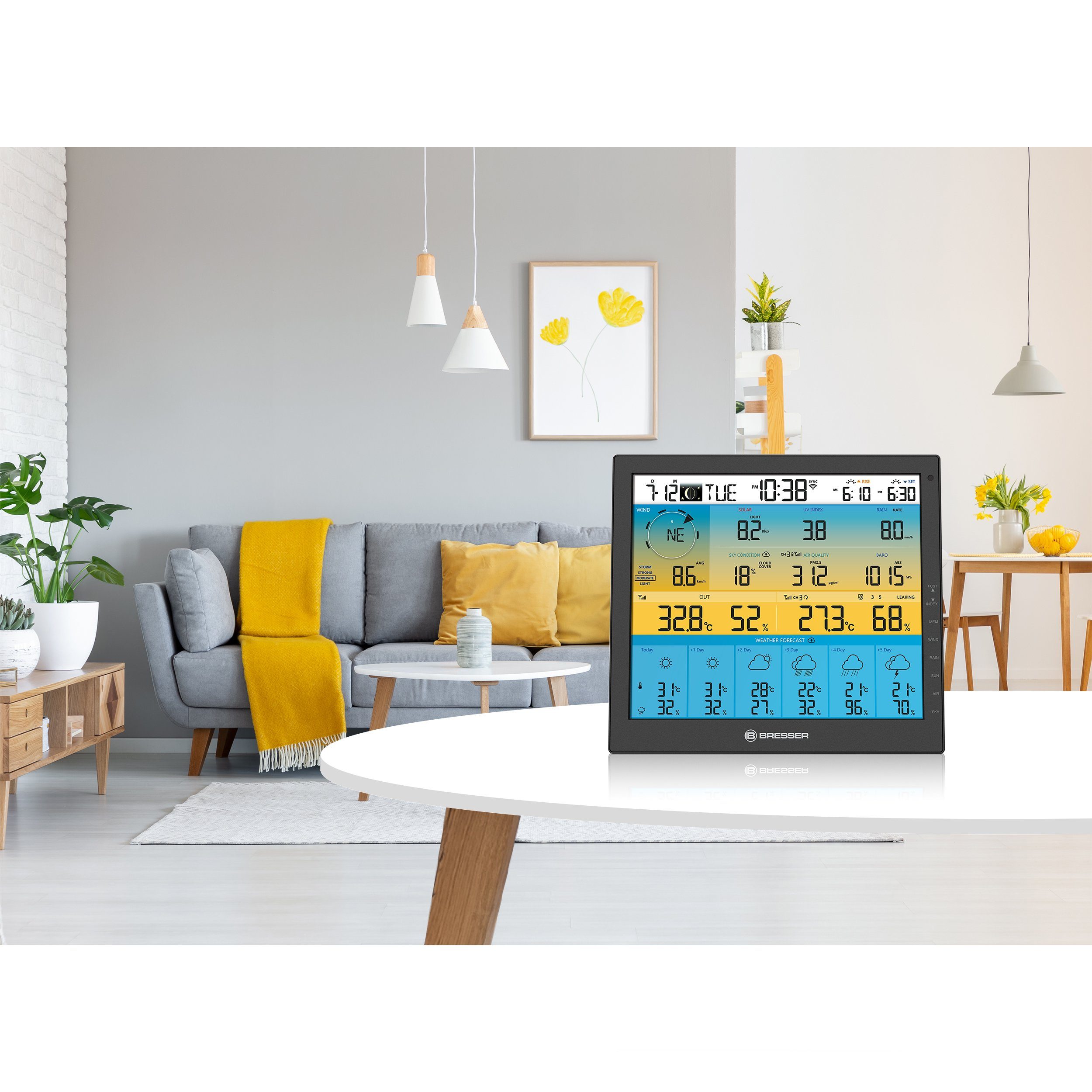 BRESSER BRESSER 7-in-1-WLAN-Wetterstation 4CAST mit 6-Tage-Vorhersage Wetterstation – Bild 4 von 5