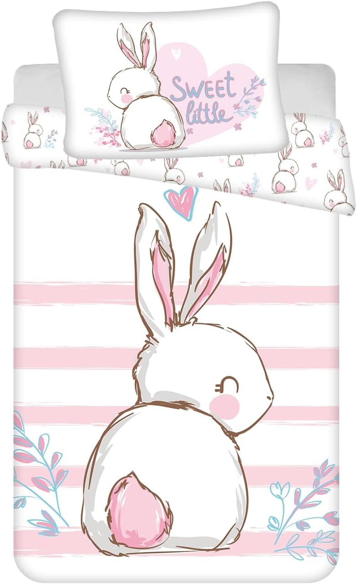 Jerry Fabrics Kinderbettwäsche Jerry Fabrics Baby Bettwäsche Bunny rosa mit günstig online kaufen