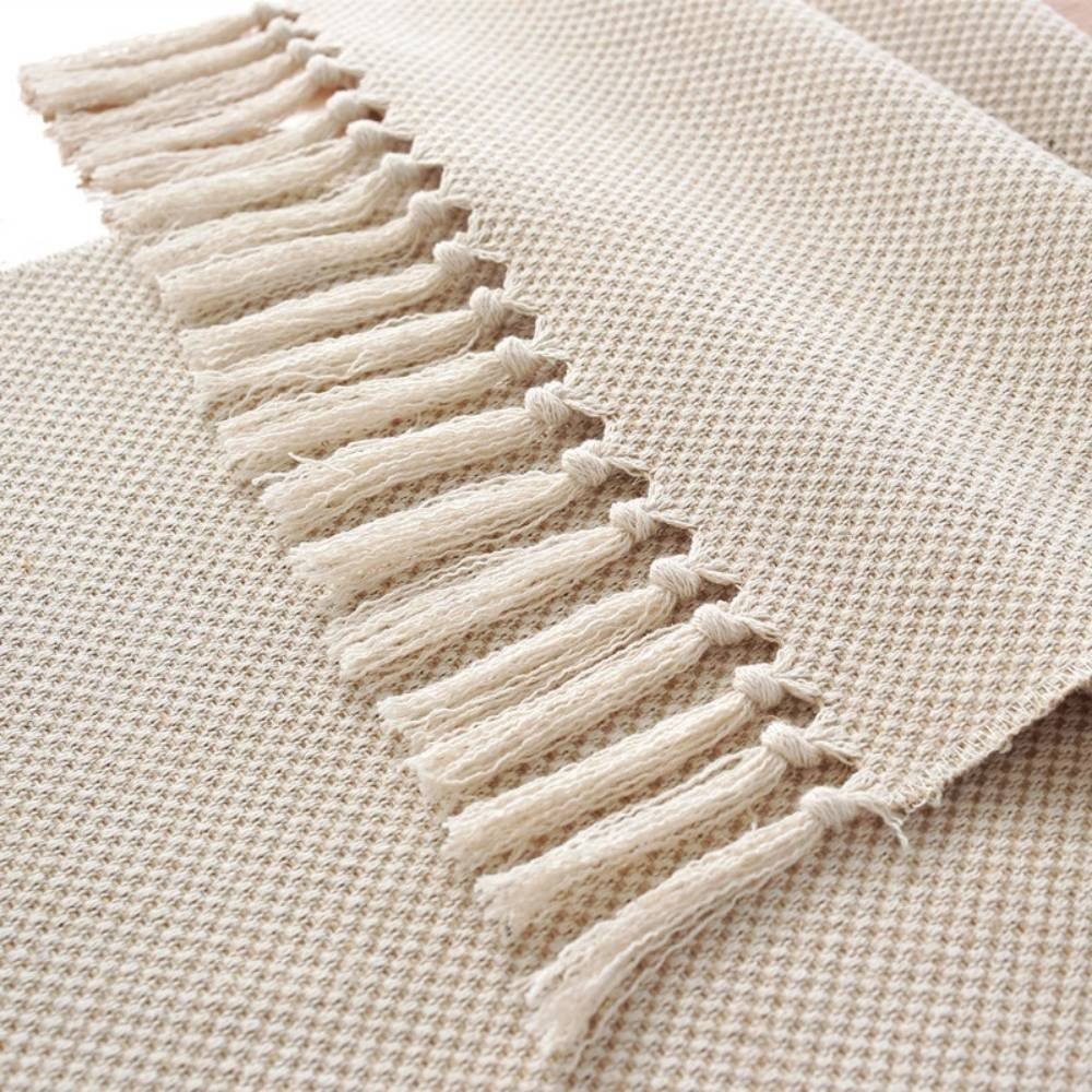 Blusmart Tischläufer Rechteckige Häkelspitze Tischdecken (Tischläufer Modern Beige, Beige im nordischen Stil, mehrere Größen erhältlich), Als Tischdekoration geeignet