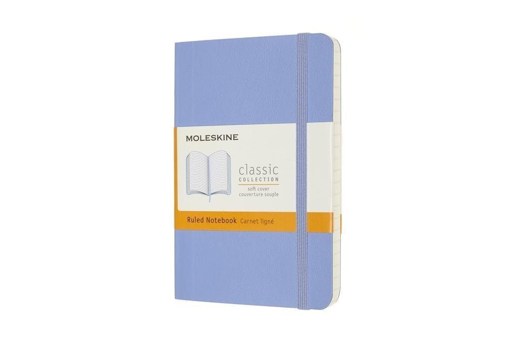 MOLESKINE Notizbuch Moleskine Classic, Notizbuch Pocket/A6 Liniert, Hortensien Blau