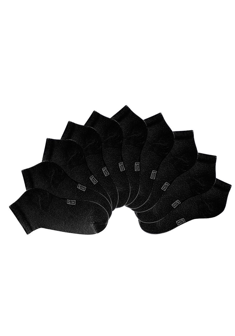Spitze schwarz Ferse mit (Set, 10-Paar) H.I.S und verstärkter Kurzsocken