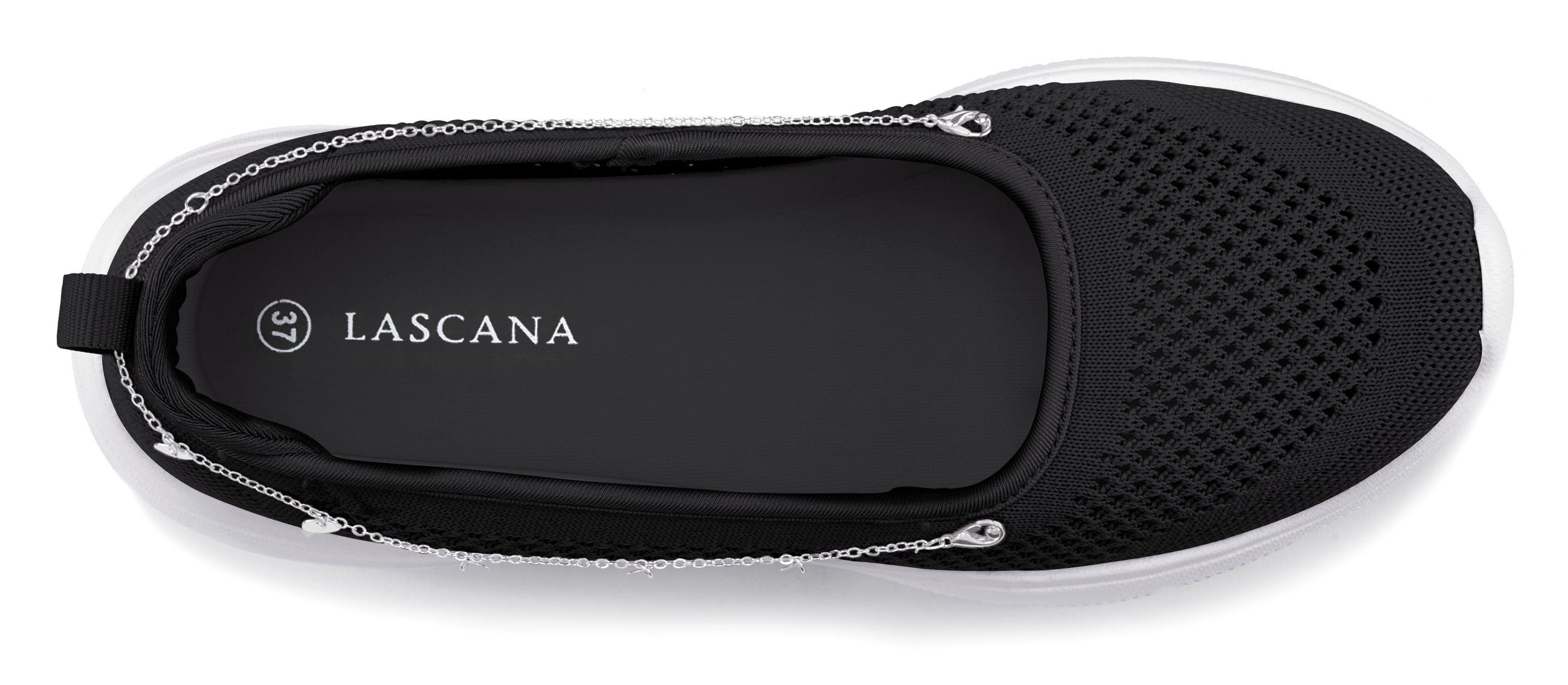 LASCANA Slip-On-Sneaker, Freizeitschuh, Slipper, Sneaker Ballerina, Halbschuhe zum Reinschlüpfen VEGAN
