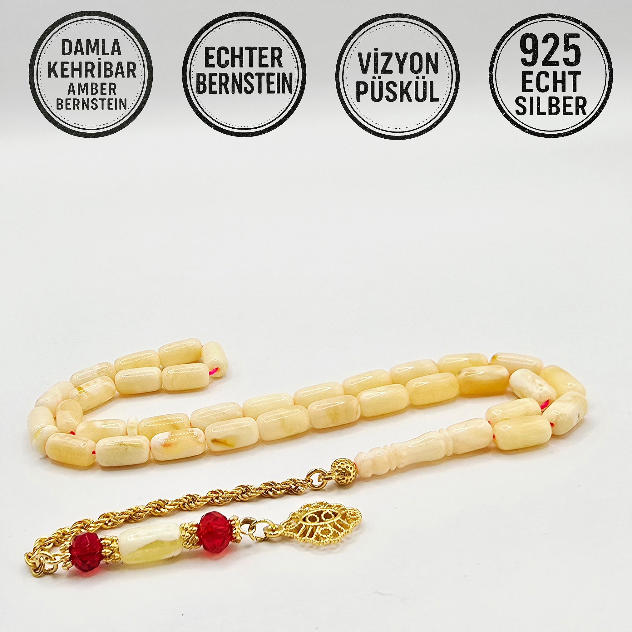 M-Punkt24 Kettenanhänger Tesbih Damla Kehribar Bernstein 9 Gr Rosary Prayer günstig online kaufen