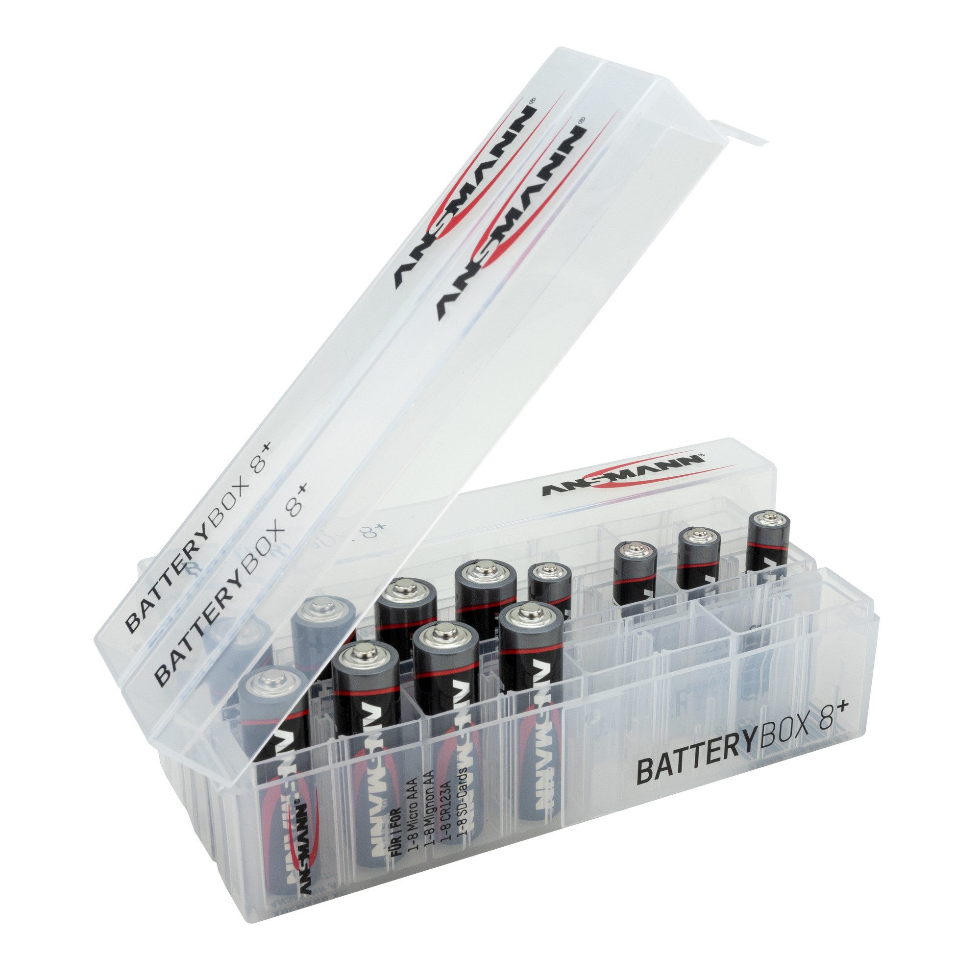 ANSMANN AG 3x Akkubox Batteie Box für bis zu 8 Akkus, Batterien & Speicherkarten Akku