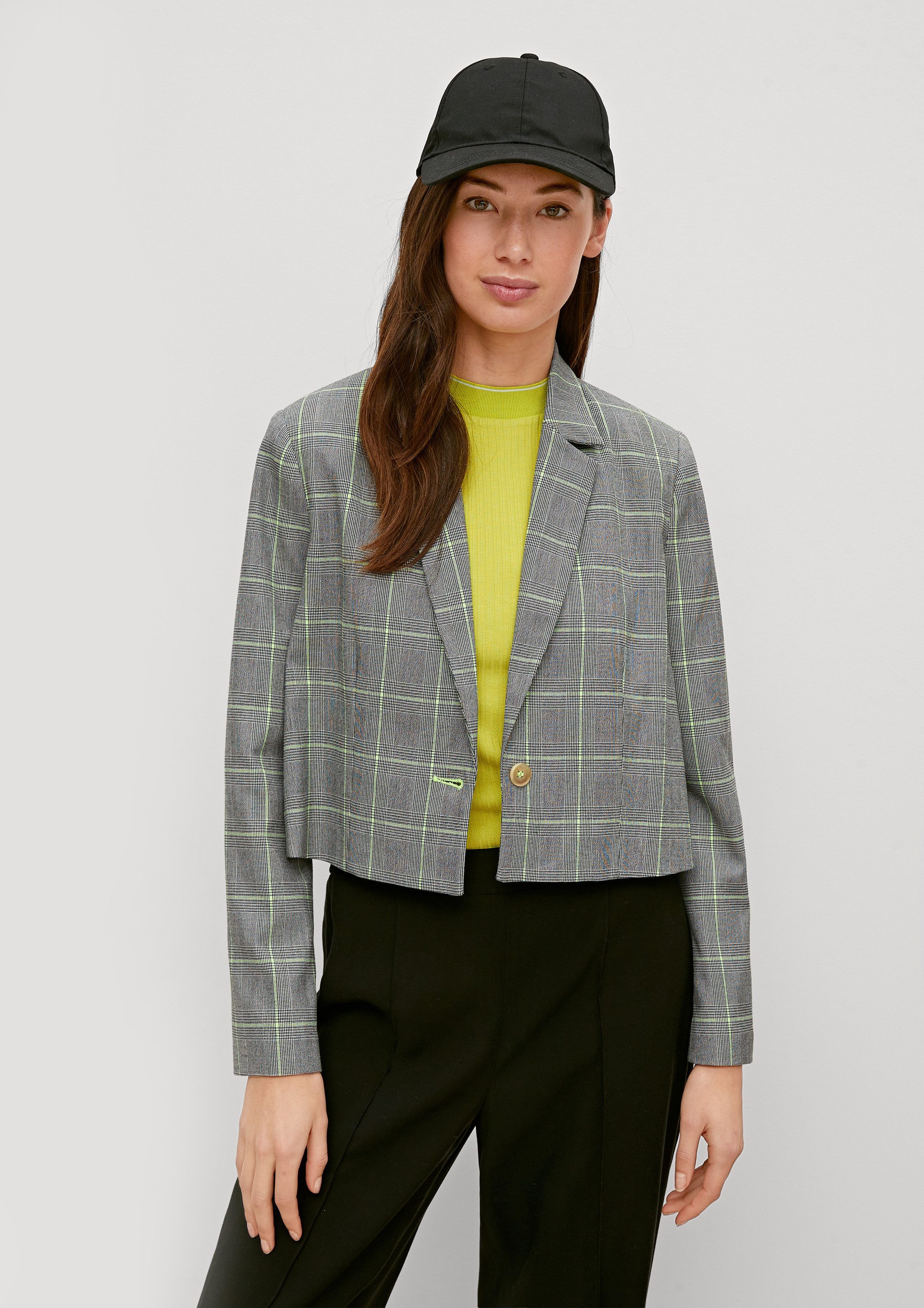 comma Jackenblazer Indoor-Blazer Blazer im Glencheck-Muster