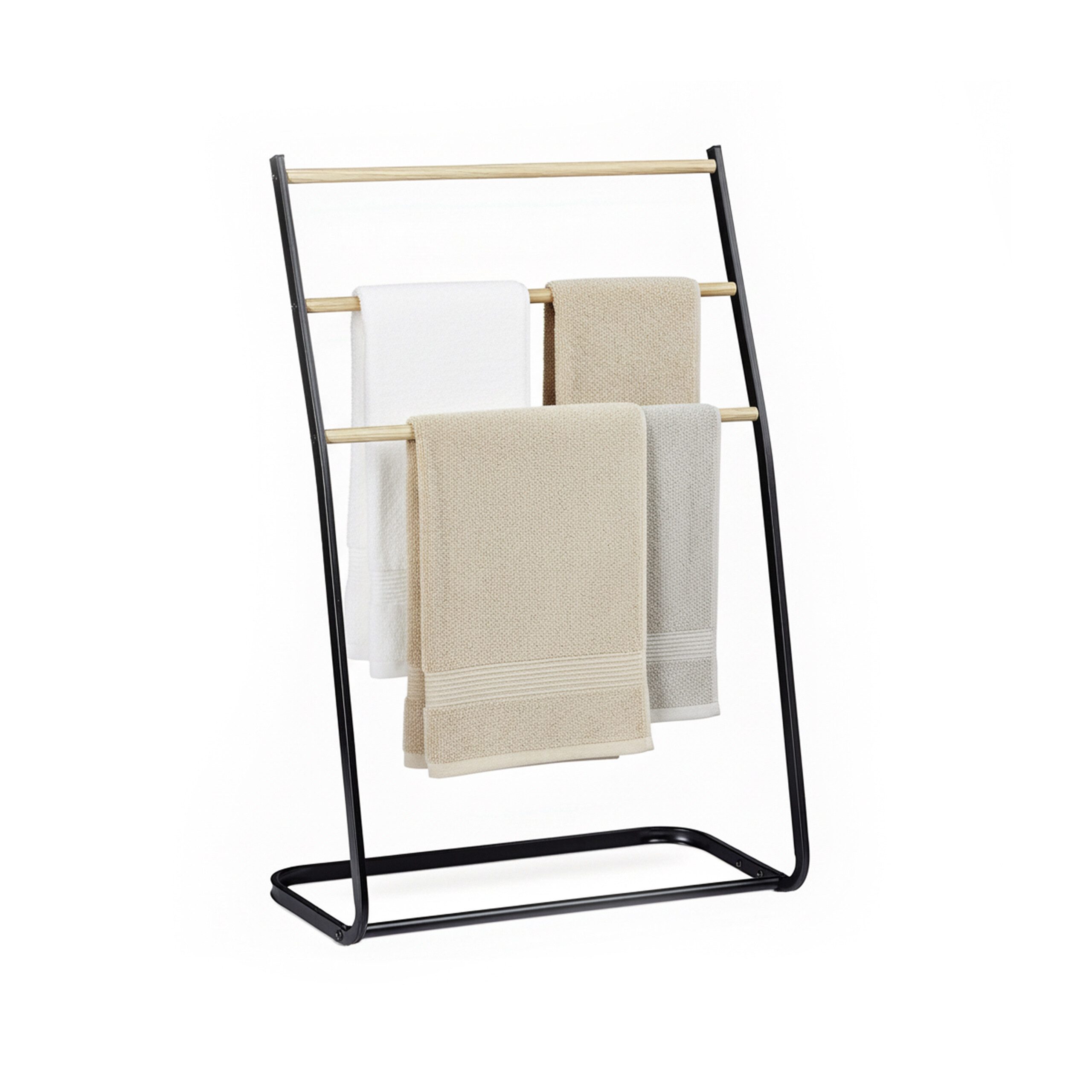 relaxdays Handtuchhalter Stehender Handtuchhalter aus Metall, schwarz günstig online kaufen