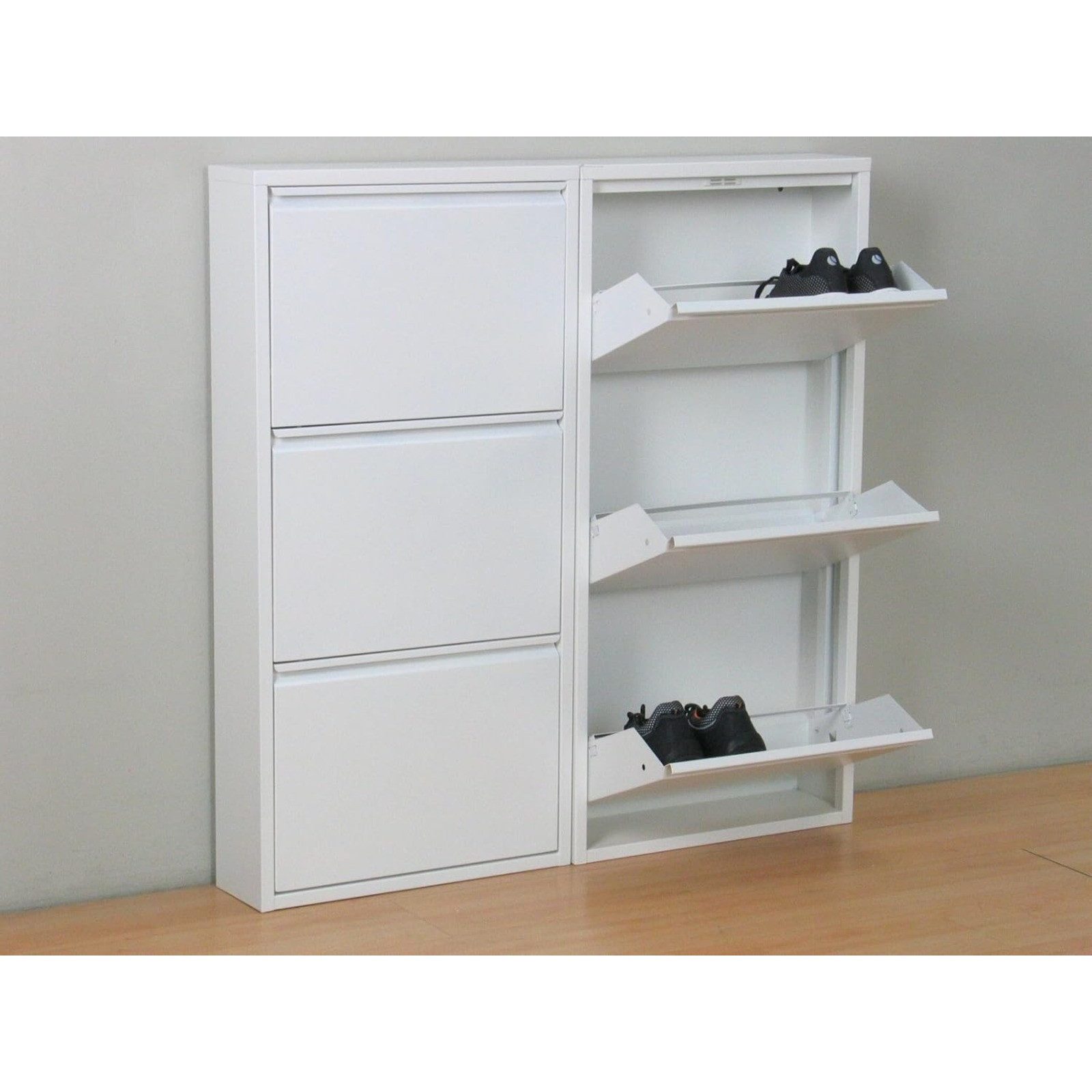 ebuy24 Schuhschrank Pisa Schuhschrank mit 6 Klappen/ Türen in Metall w