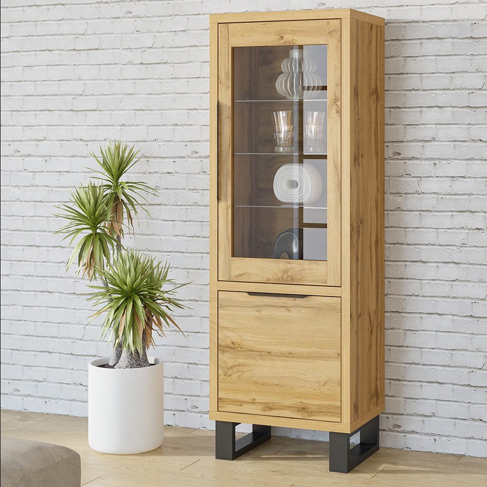 Lomadox Vitrine HENDERSON-83 Wohn-/Esszimmer in Wotan günstig online kaufen