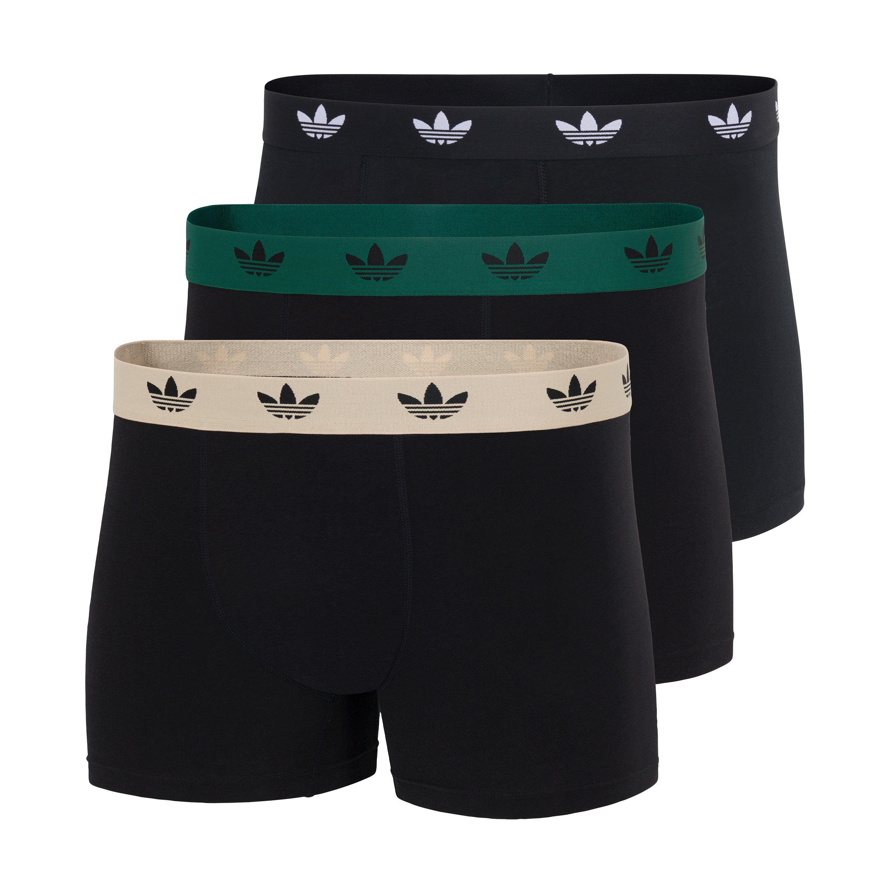 adidas Originals Trunk Comfort Flex Cotton (3er Pack) weich, elastisch, Baumwollmix, Logo-Bund, ohne Eingriff