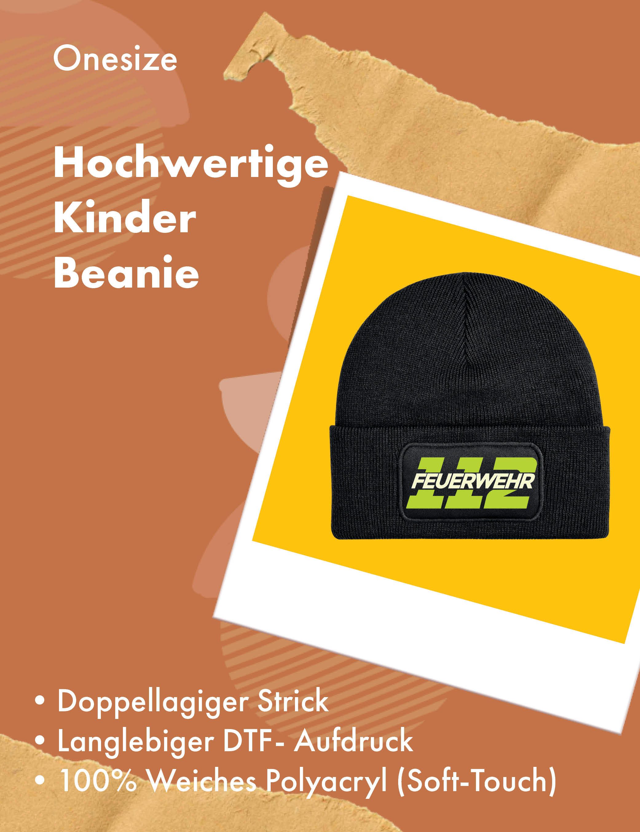 Youth Designz Beanie Beanie Mütze Unisex für Jungen und Mädchen "112 Feuerwehr" Helden cool mit lustigen und stylischen Print für Kinder