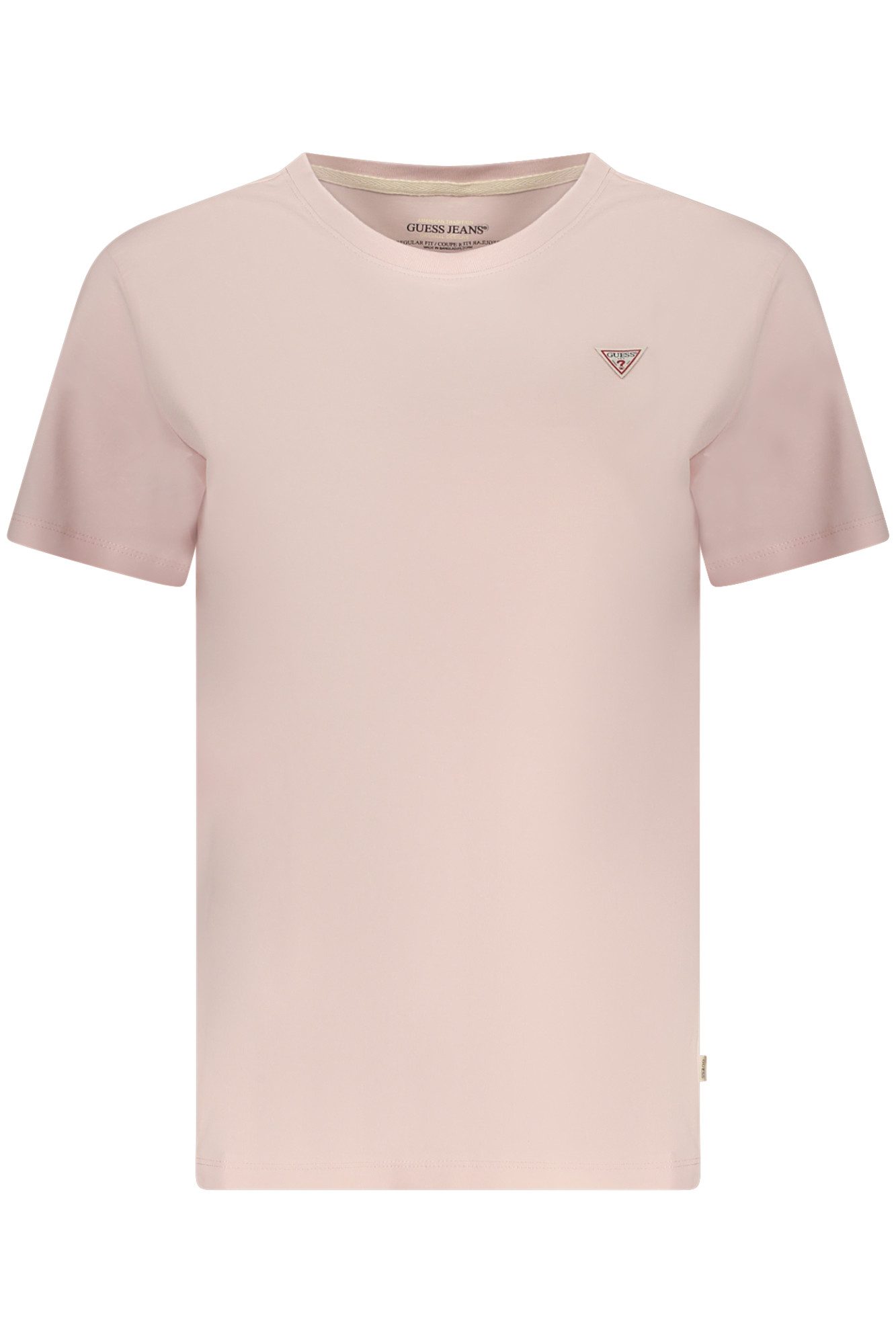 GUESS JEANS T-Shirt Damen Rosa Kurzarm T-Shirt aus Bio-Baumwolle mit