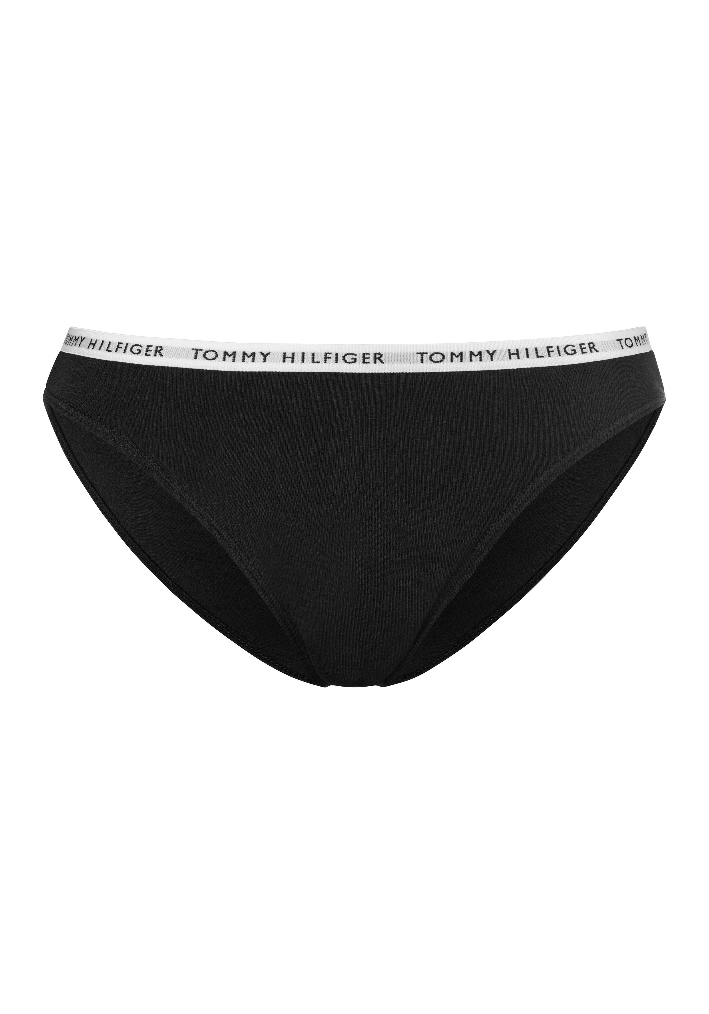 / Hilfiger (3-St) / mit Tommy white grey medium schmalem black Bikinislip Underwear htr Logobündchen