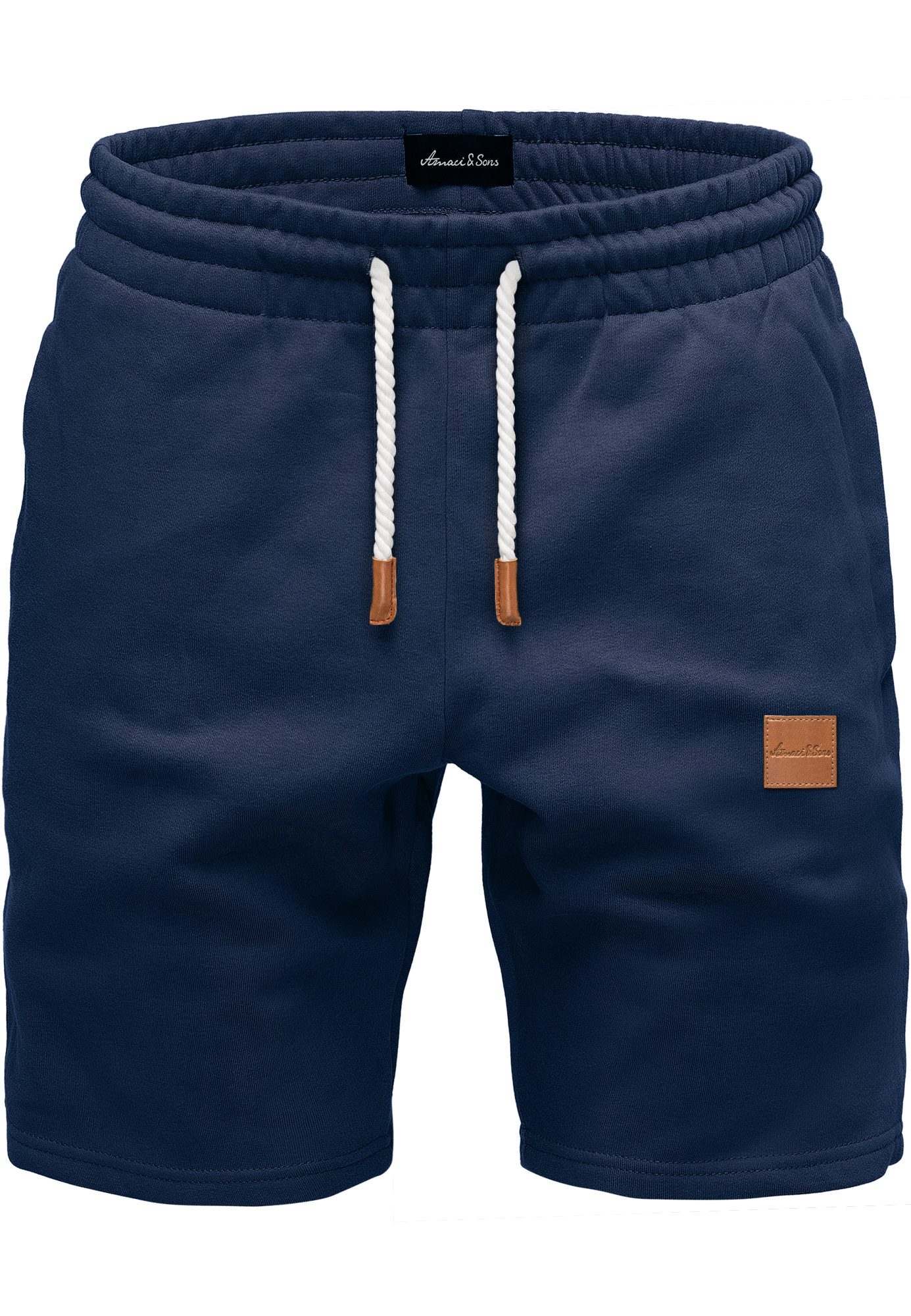 Amaci&Sons Sweatshorts DEVON Shorts Herren Bermuda Sweat Short Hose Regular Fit mit Patch