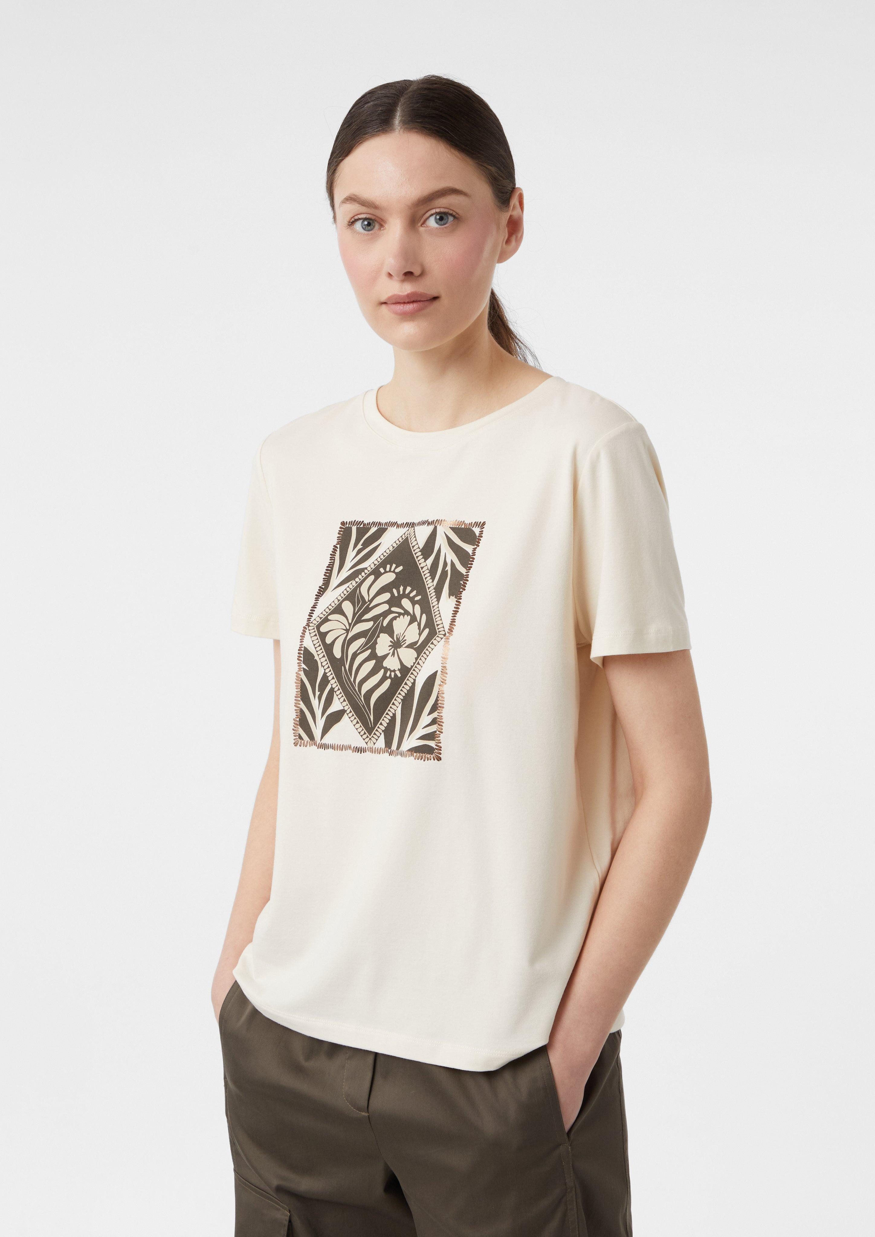 Comma Kurzarmshirt Jersey-T-Shirt mit Artwork günstig online kaufen