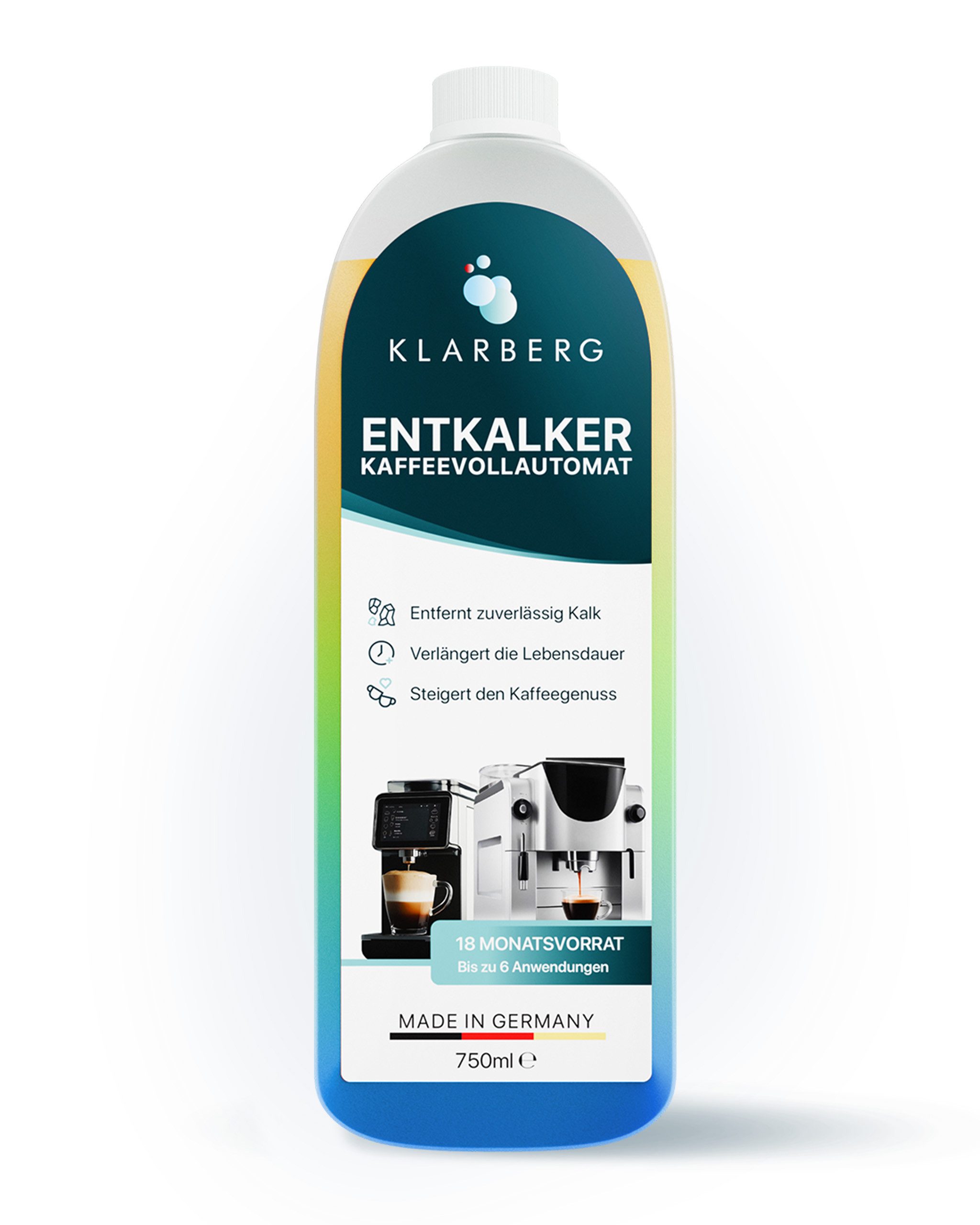 Klarberg Universal Entkalker für Kaffeevollautomaten – DeLonghi, Philips & Co. Entkalker (Universal, gründlich, vielseitig einsetzbar, langanhaltend)