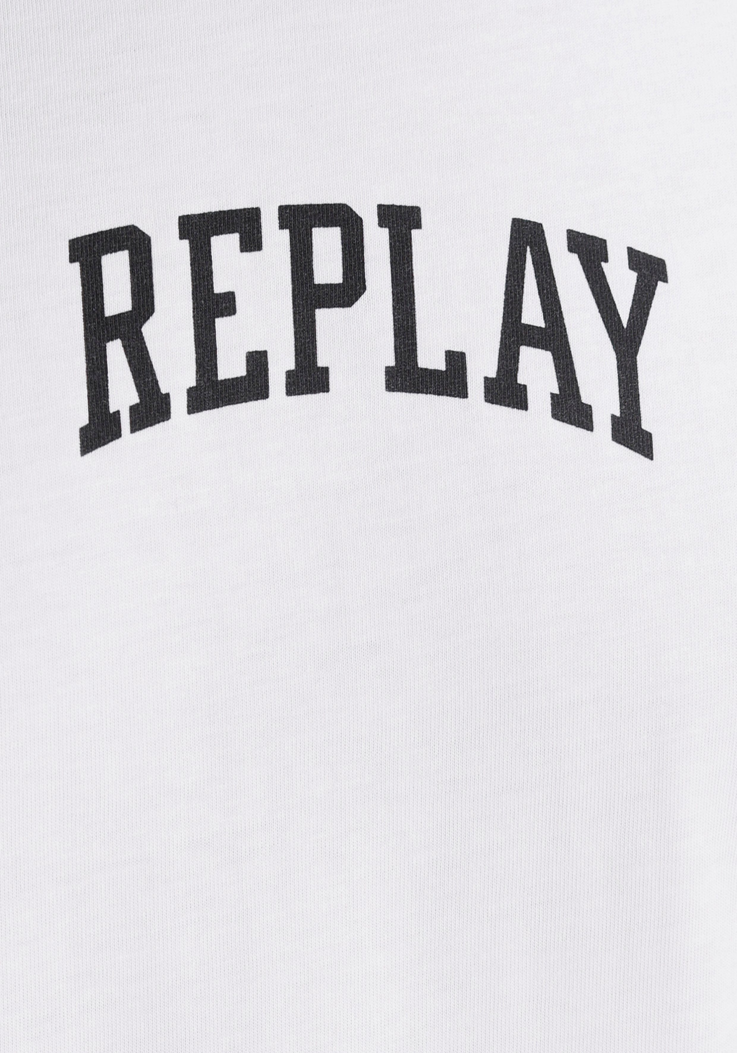 weiß Markenprint T-Shirt Replay mit