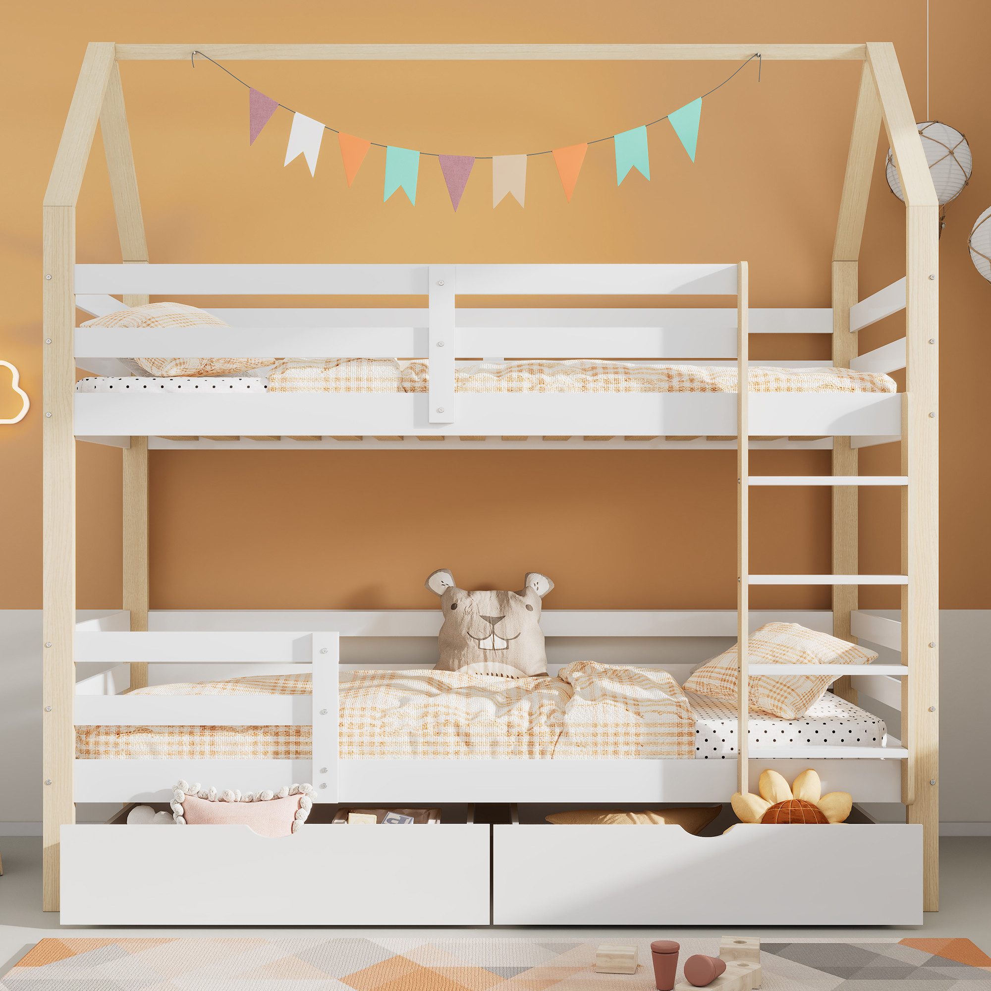 Flieks Etagenbett, Hochbett Kiefer Kinderbett mit günstig online kaufen