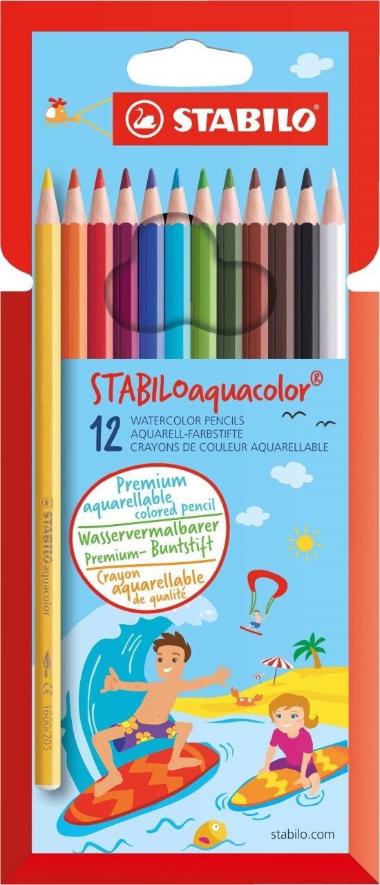 STABILO Aquarellstifte STABILO Buntstiftset Aquacolor 12tlg