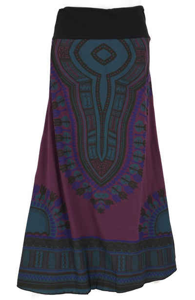 Guru-Shop Minirock Langer Goa Dashiki Rock, Boho Rock, Maxirock -.. alternative Bekleidung