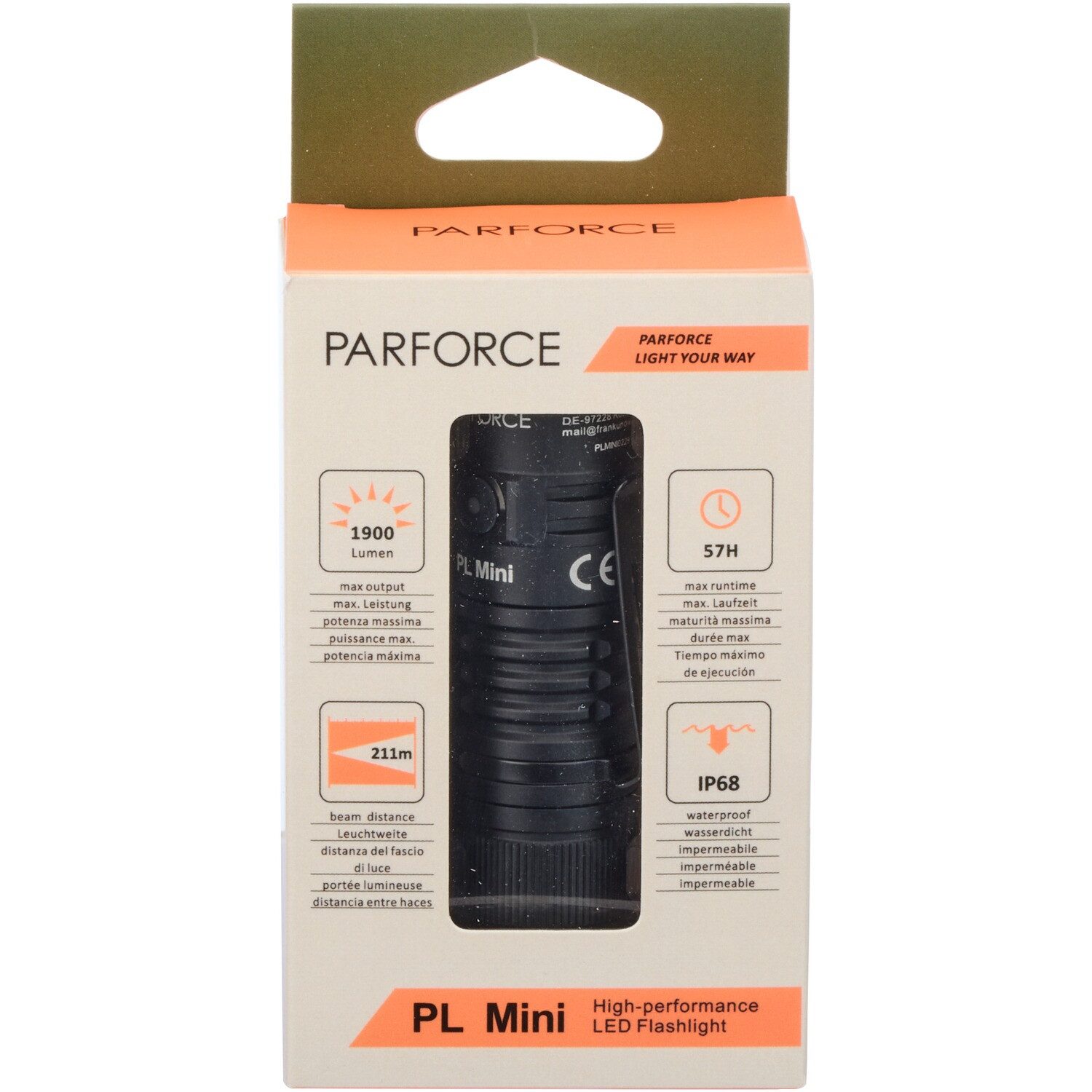 Parforce Taschenlampe Taschenlampe PL Mini 1900 lm
