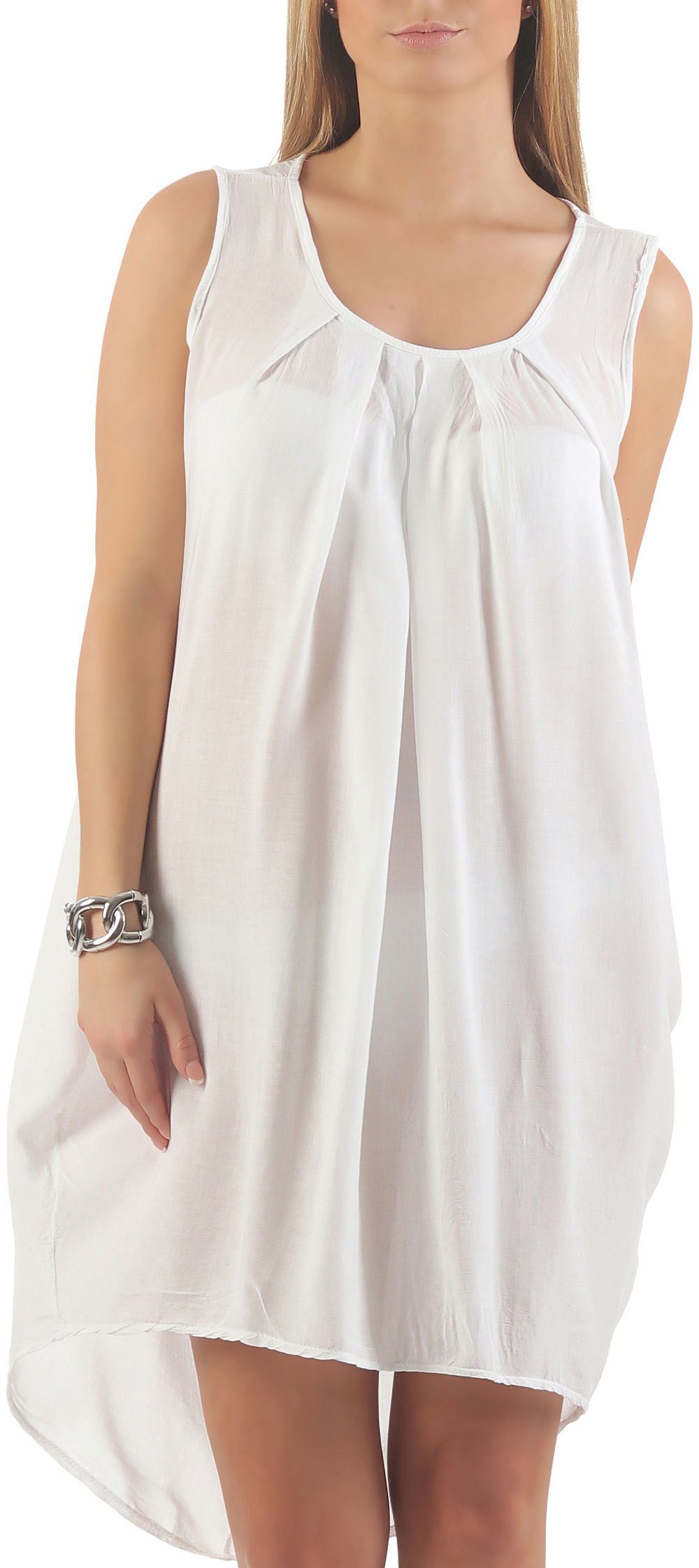 malito more than fashion Chiffonkleid »Kleid 1120« knielang geschnittenes  Sommerkleid mit Rundhalsausschnitt Einheitsgröße online kaufen | OTTO