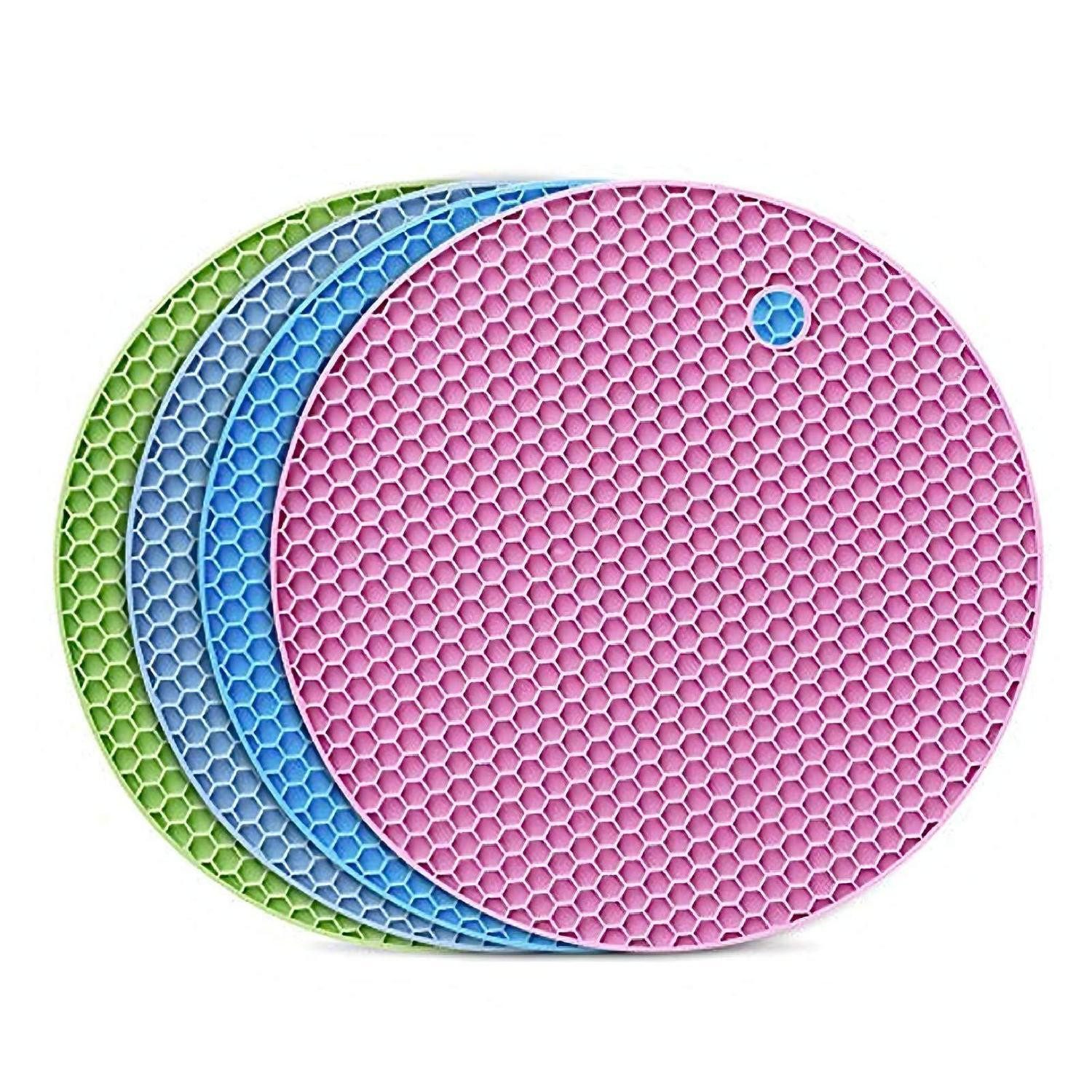 LuxusKollektion Topfuntersetzer Topfuntersetzer Silikon 4er Set Wabenmuster Multicolor, 4-tlg.