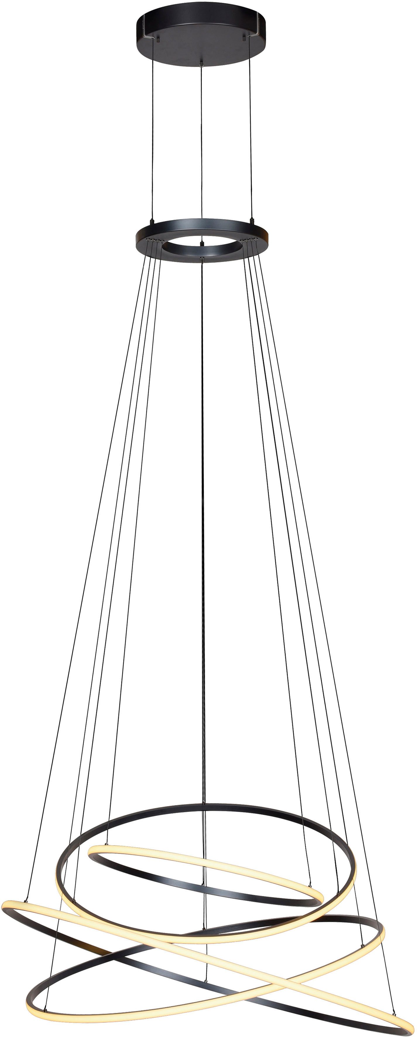 Neuhaus PURE LED Pendelleuchte PURE E-Flying Rings, CCT - über Fernbedienung, LED fest integriert, warmweiß - kaltweiß, e-LIFT® Funktion, CCT, dimmbar über Fernbedienung