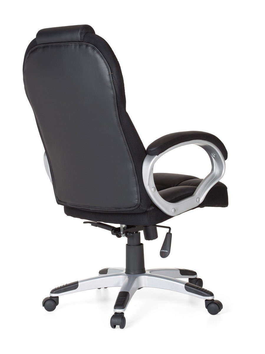 Amstyle Gaming Chair Armlehne (Kunstleder mit Drehstuhl 120 Drehbar, XXL Schreibtischstuhl SPM1.133 Modern), Schwarz, kg Bürostuhl