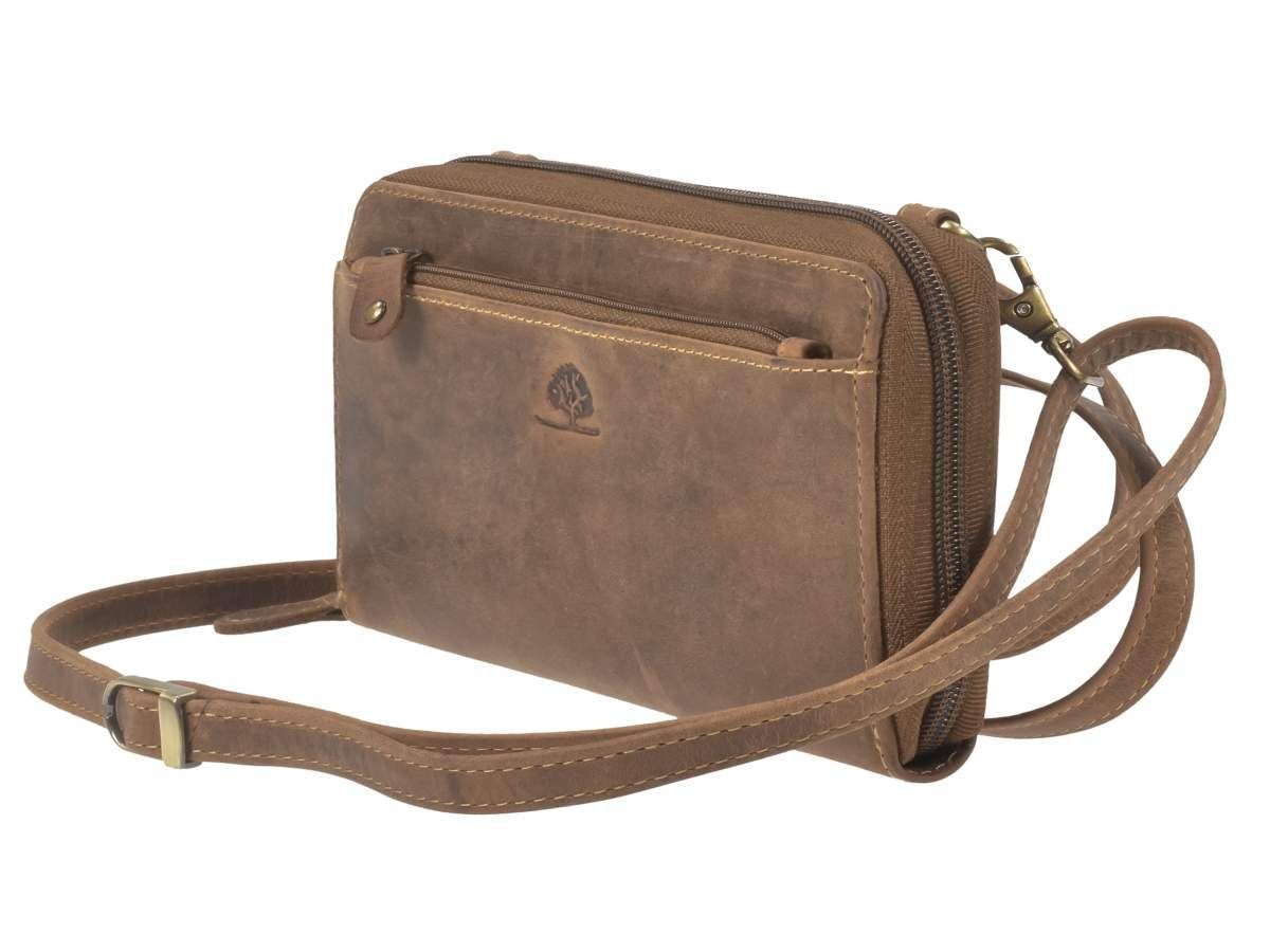 Greenburry Geldbörse Vintage, Portemonnaie zum Umhängen, 16 Kartenfächer, RFID Schutz