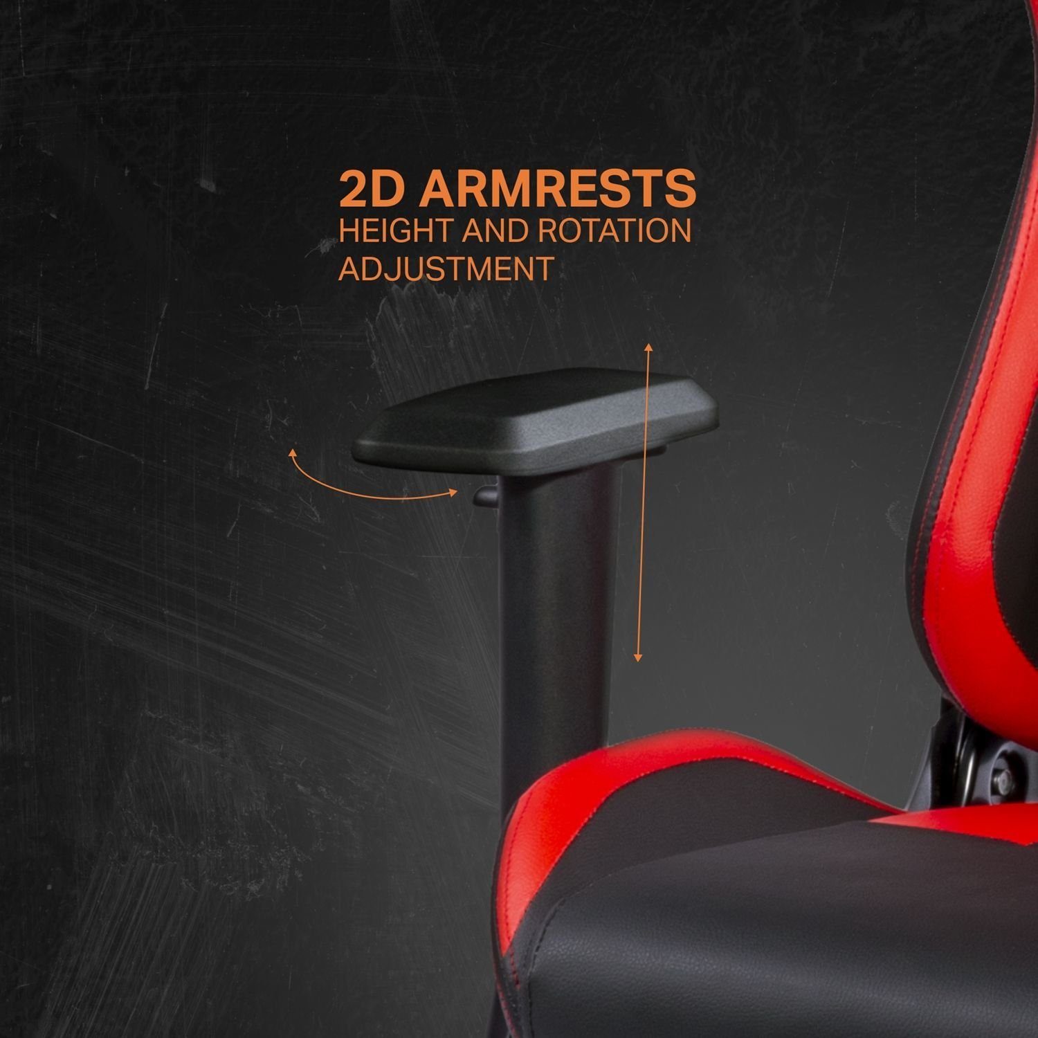 Jumbo Rückenlehne, Herstellergarantie Kissen 5 inkl. Gamer Set), hohe Gaming-Stuhl Stuhl 110kg Gaming DELTACO schwarz/rot (kein extra Stuhl groß, Jahre