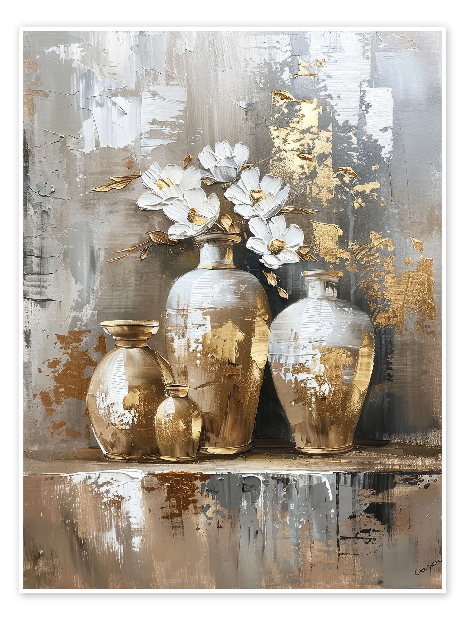 Posterlounge Wandbild Goldene Blüte, DejaReve, erhältlich als Poster, Leinwandbild, Wandsticker oder Acrylglasbild