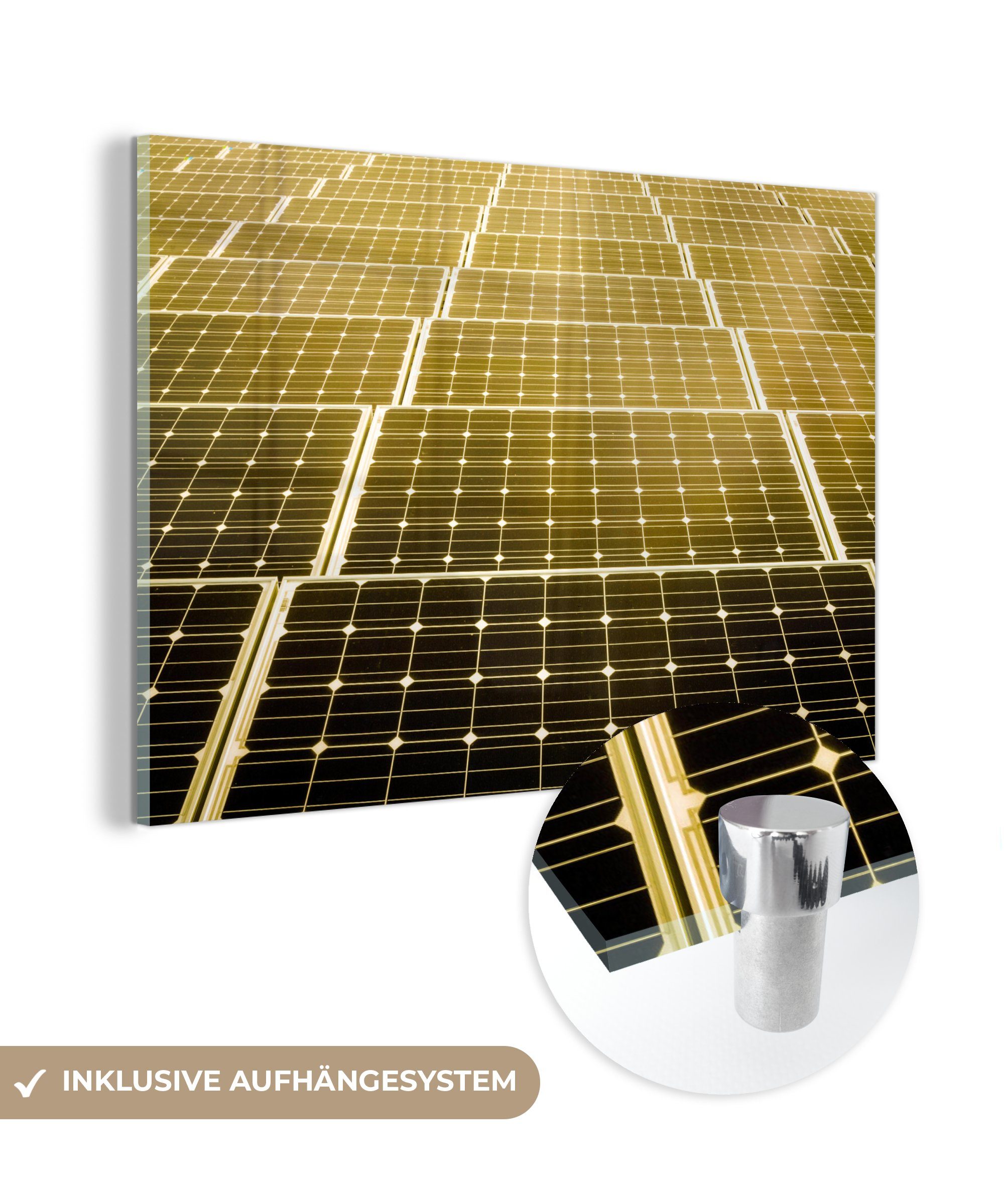 MuchoWow Acrylglasbild Gold - Sonne - Energie, (1 St), Acrylglasbilder Wohnzimmer & Schlafzimmer