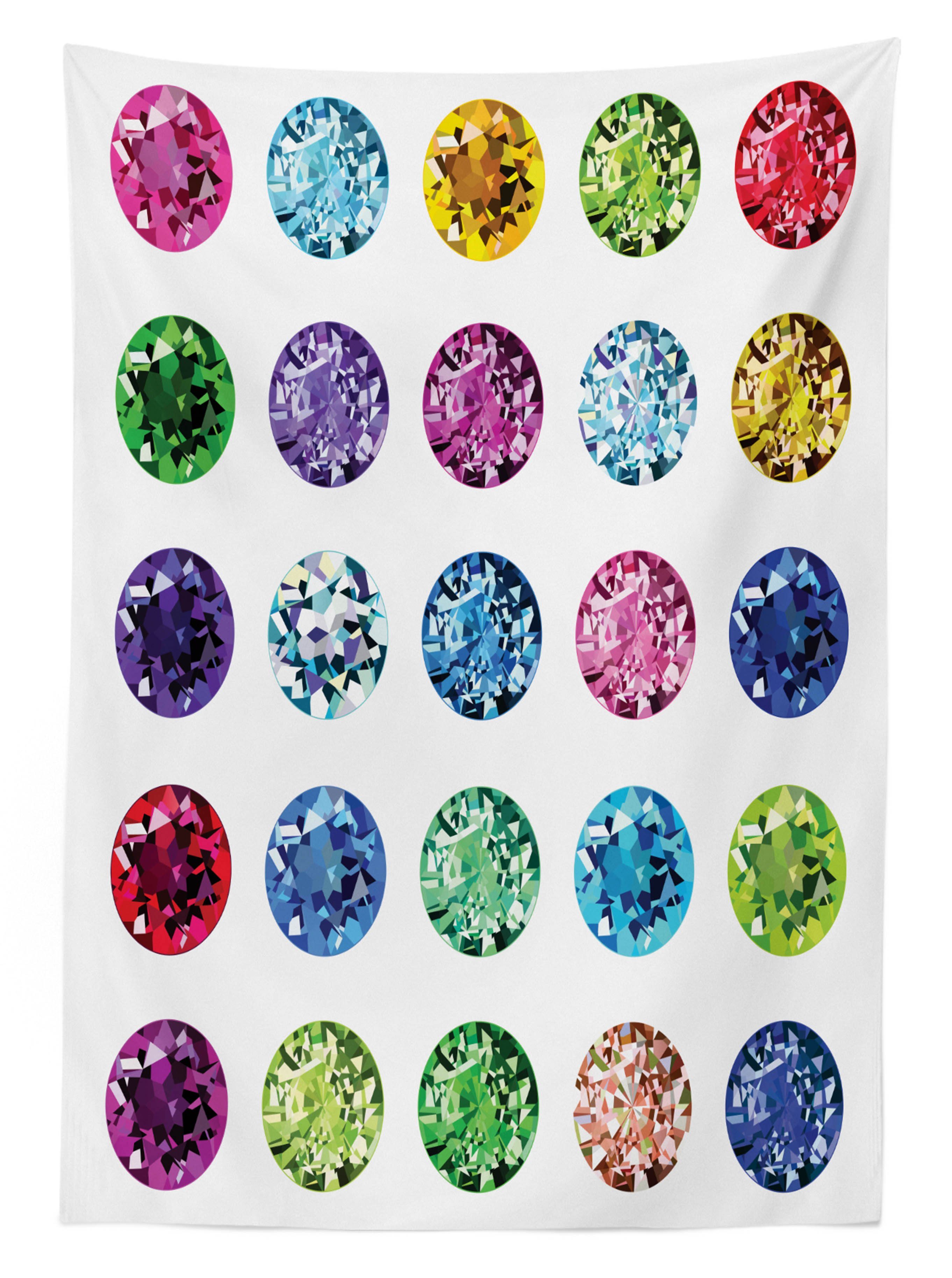 Klare den Bunt Smaragd geeignet Außen Farbfest Waschbar Abakuhaus Diamanten Bereich Oval Für Farben, Tischdecke