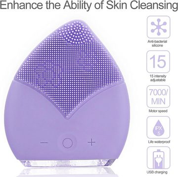 HYTIREBY Gesichtsreinigungsbürste Gesichtsreinigungsbürste aus ultrahygienischem, weichem Silikon, wasserdichte Schallvibrierende Gesichtsbürste