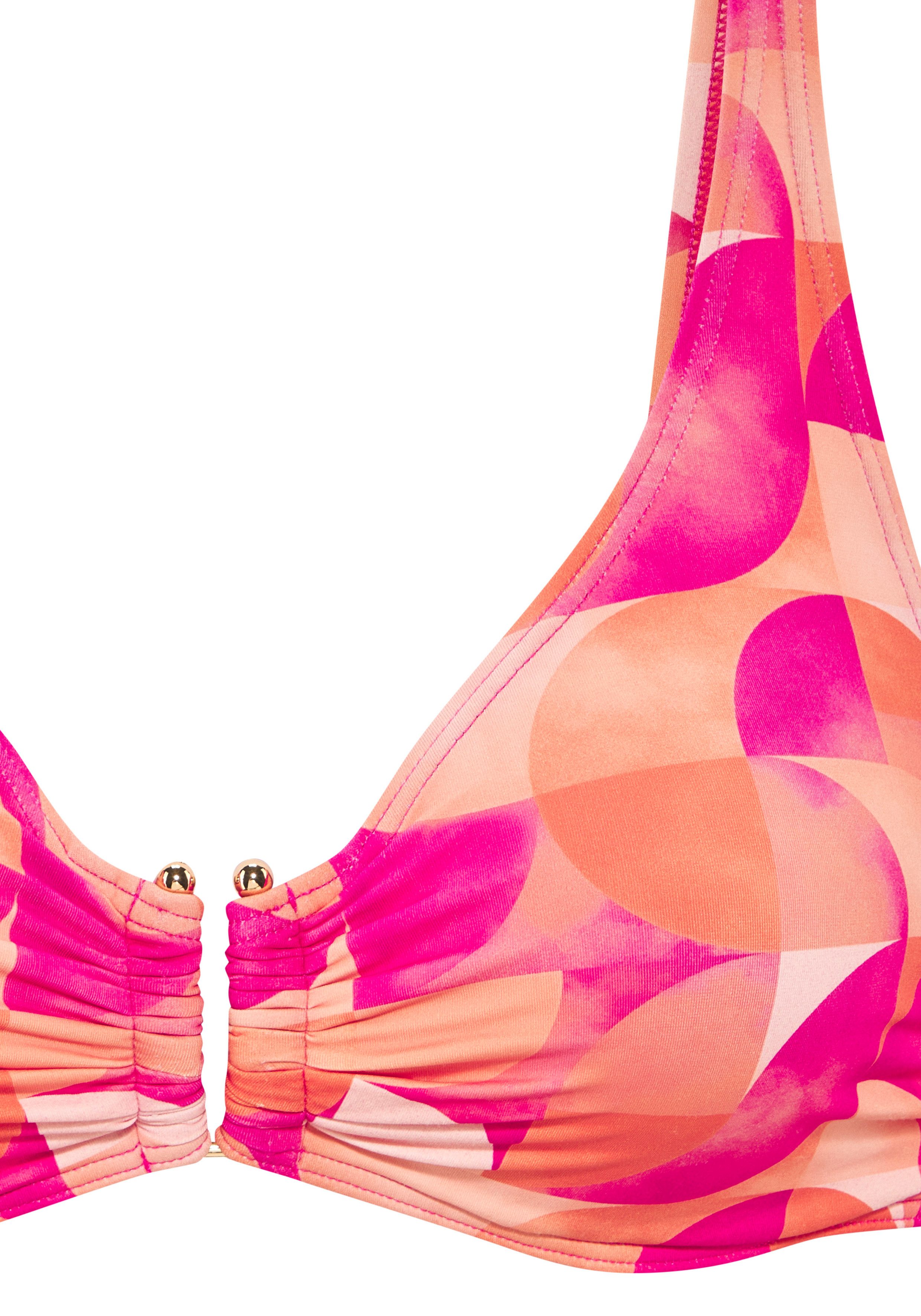 LASCANA Bügel-Bikini-Top Tilly, mit modernem Allover-Print
