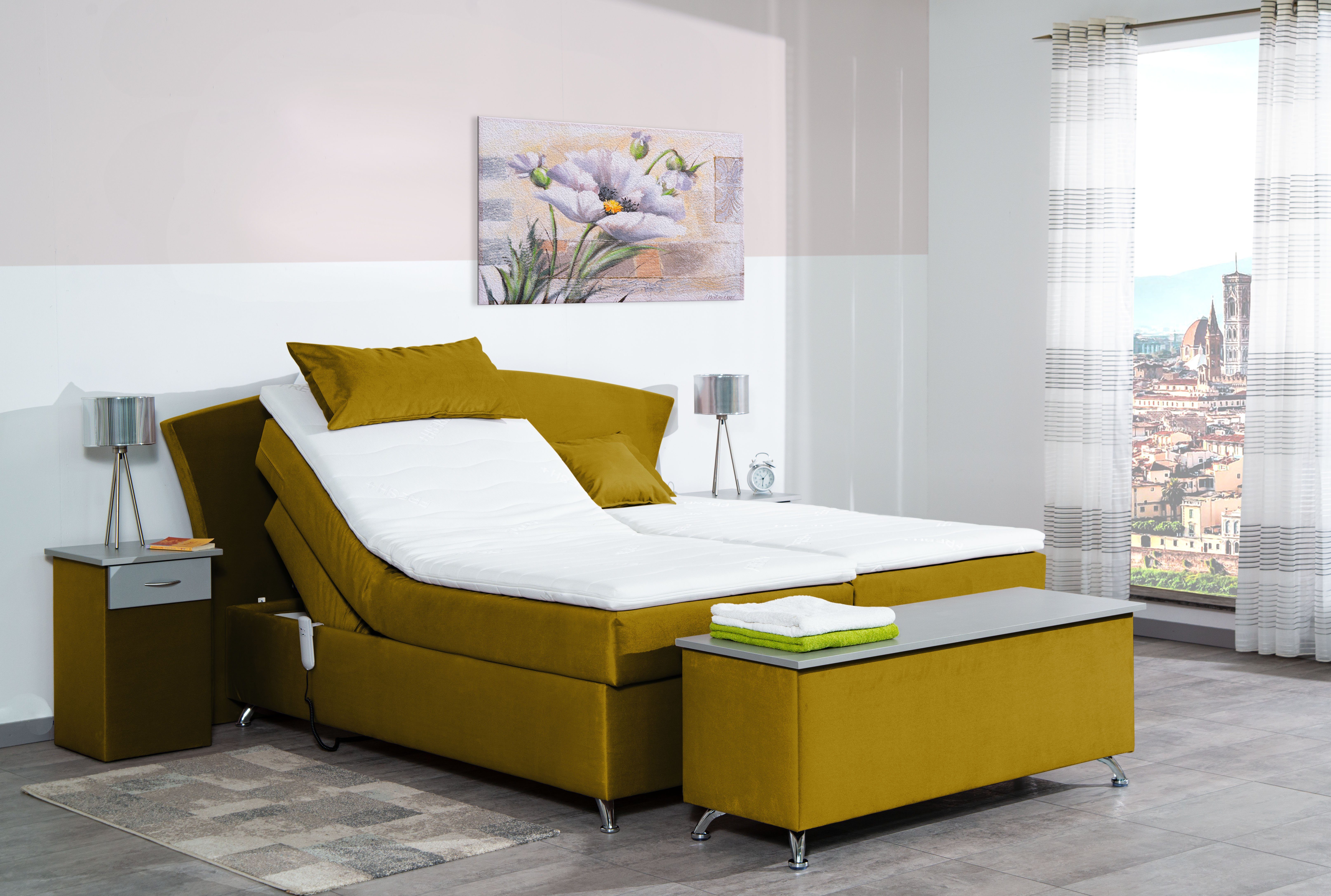 Meisterbetten Boxspringbett Huss (mit Motor, 7-Zonen Taschenfederkernmatratzen, Ergoflex), Inklusive kostenloser Lieferung und Aufbau