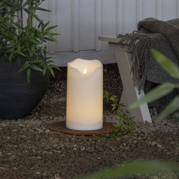 MARELIDA LED-Kerze XXL LED Kerzen Kunststoff flackernd Kerzenset für Außen weiß 3er Set (3-tlg)