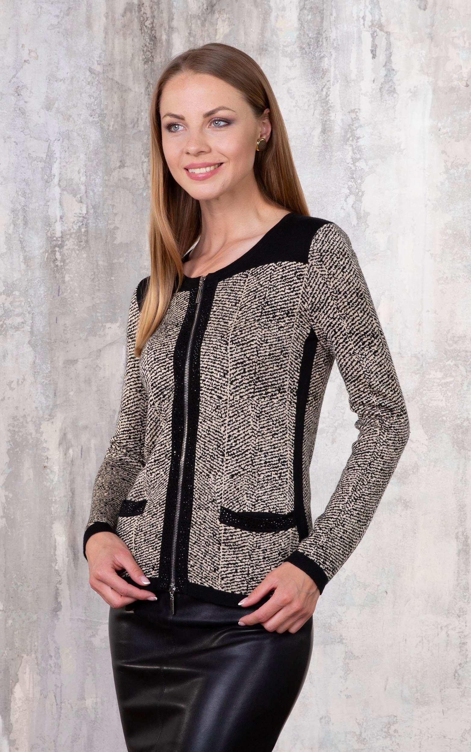 Passioni Cardigan mit Strukturdruck und Strassdetails günstig online kaufen