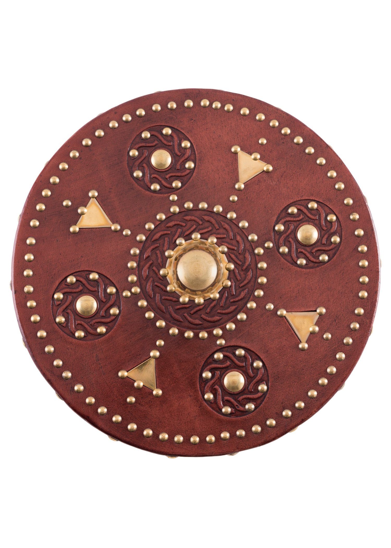 Battle Merchant Ritter-Kostüm Mini-Targe, kleiner Schottischer Rundschild mit Messingbeschlägen