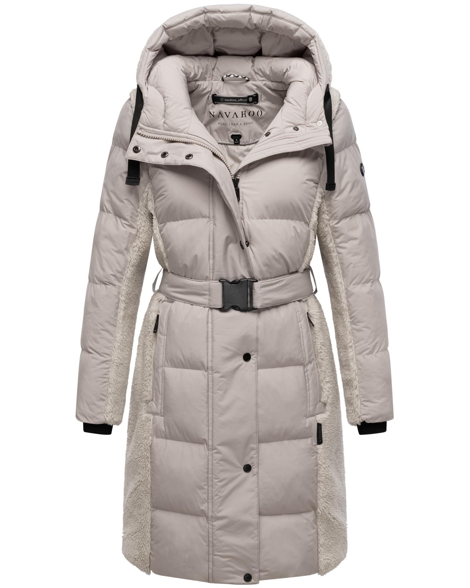 Navahoo Wintermantel Funkelteddy 14 Warmer Mantel mit Teddyplüsch-Akzenten und Taillengürtel – Bild 4 von 5